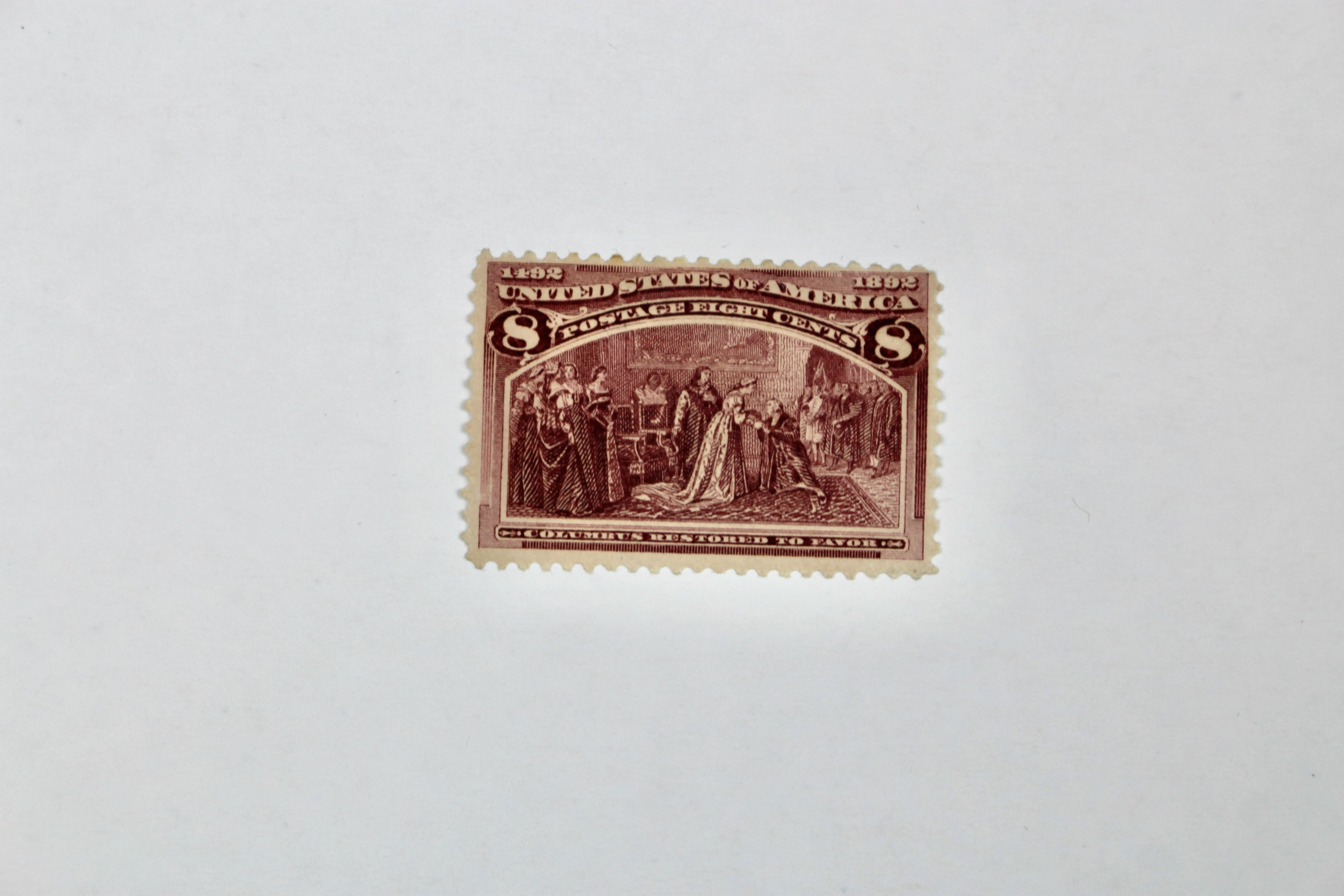 Two 1893 Columbian Exposition Postage Stamps, Scott 236 and 238