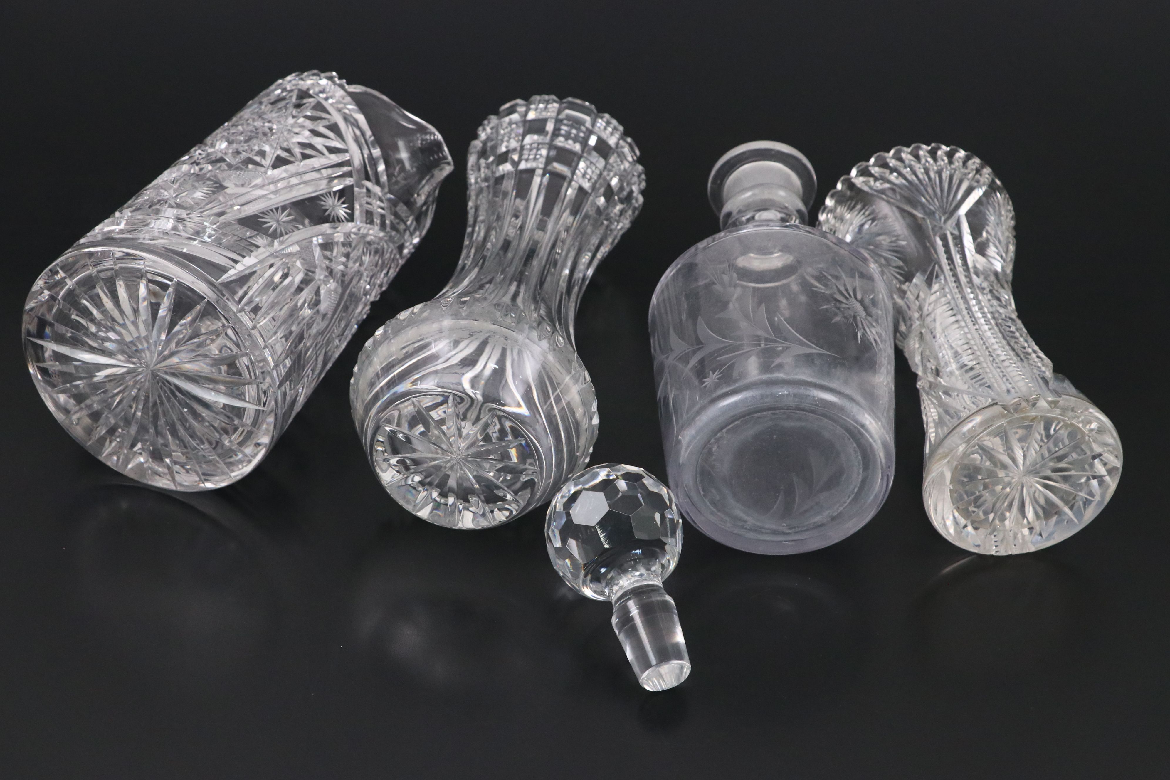 Teleflora Embossed Swan Crystal Bowl with Other Crystal Vases and Serverware