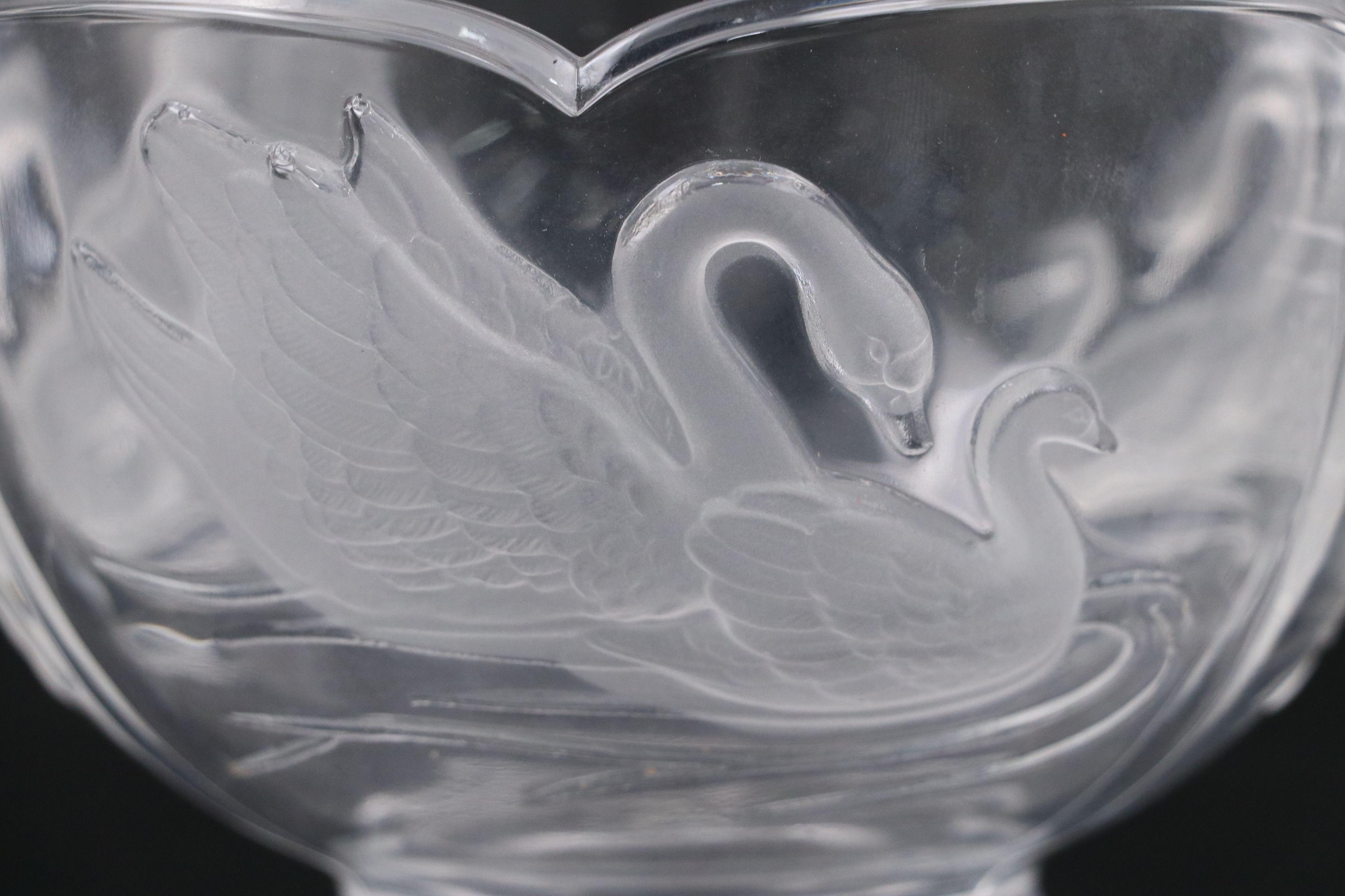 Teleflora Embossed Swan Crystal Bowl with Other Crystal Vases and Serverware
