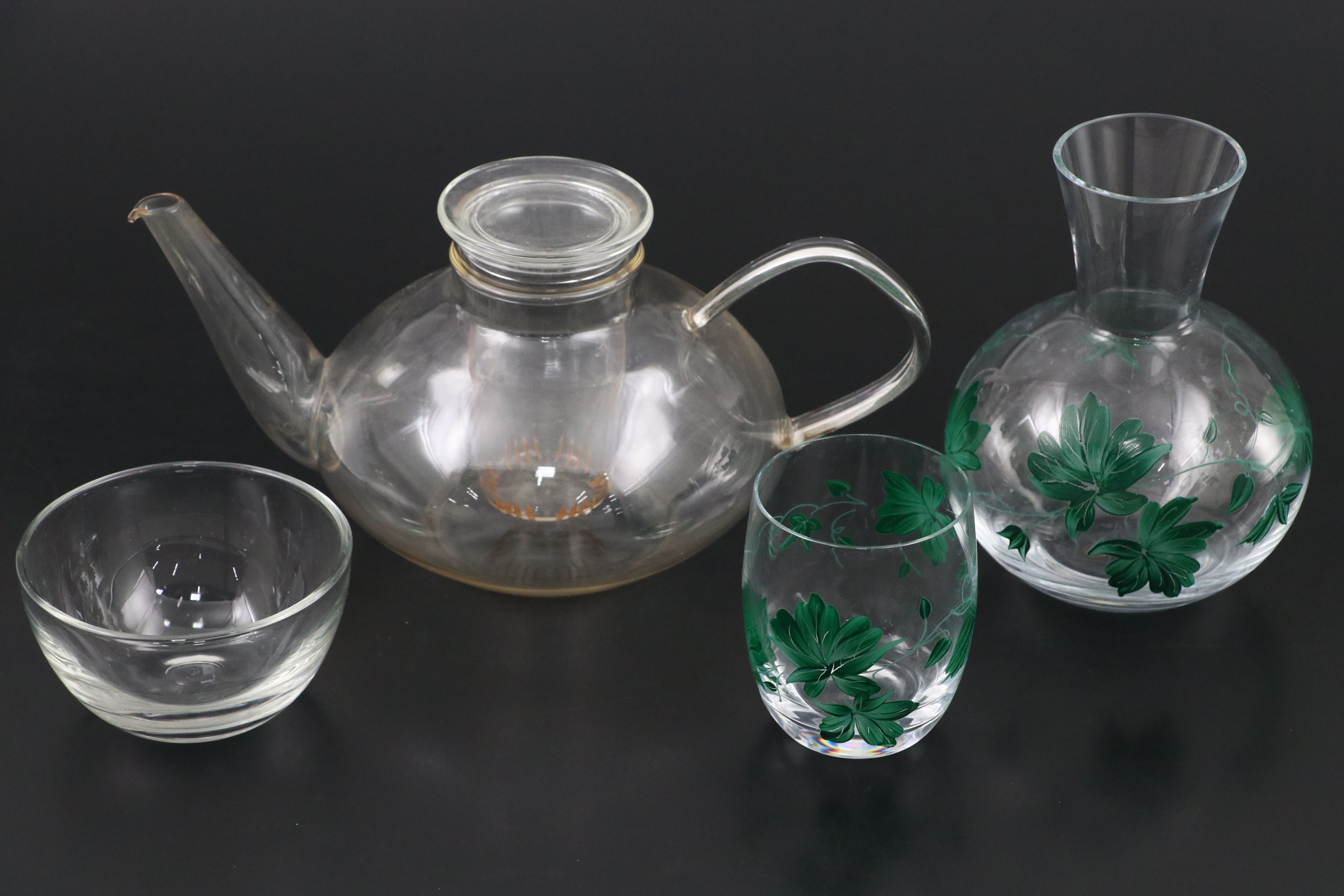 Royal Crystal Rock Crystal Cruets with Other Glass Serverware