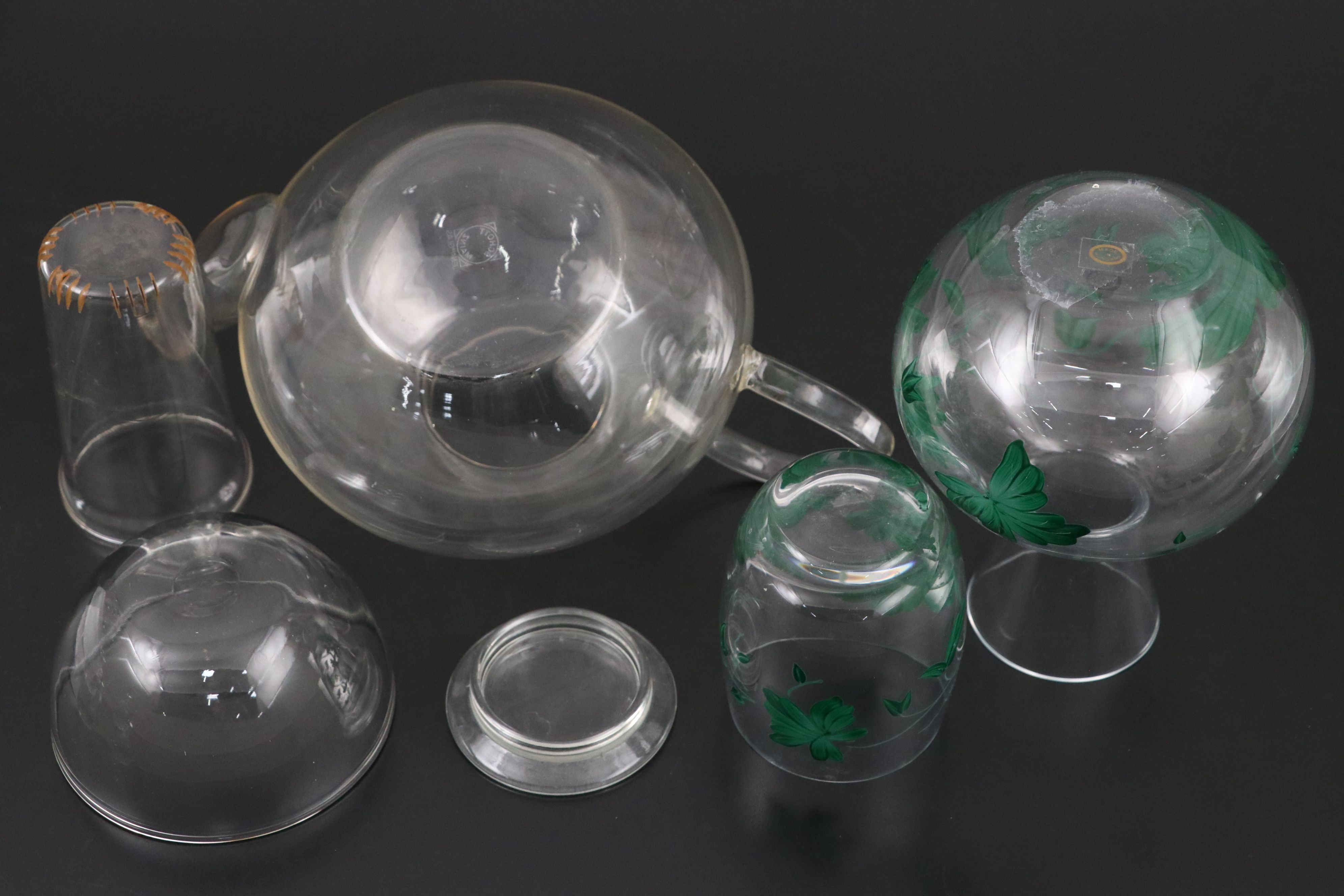 Royal Crystal Rock Crystal Cruets with Other Glass Serverware