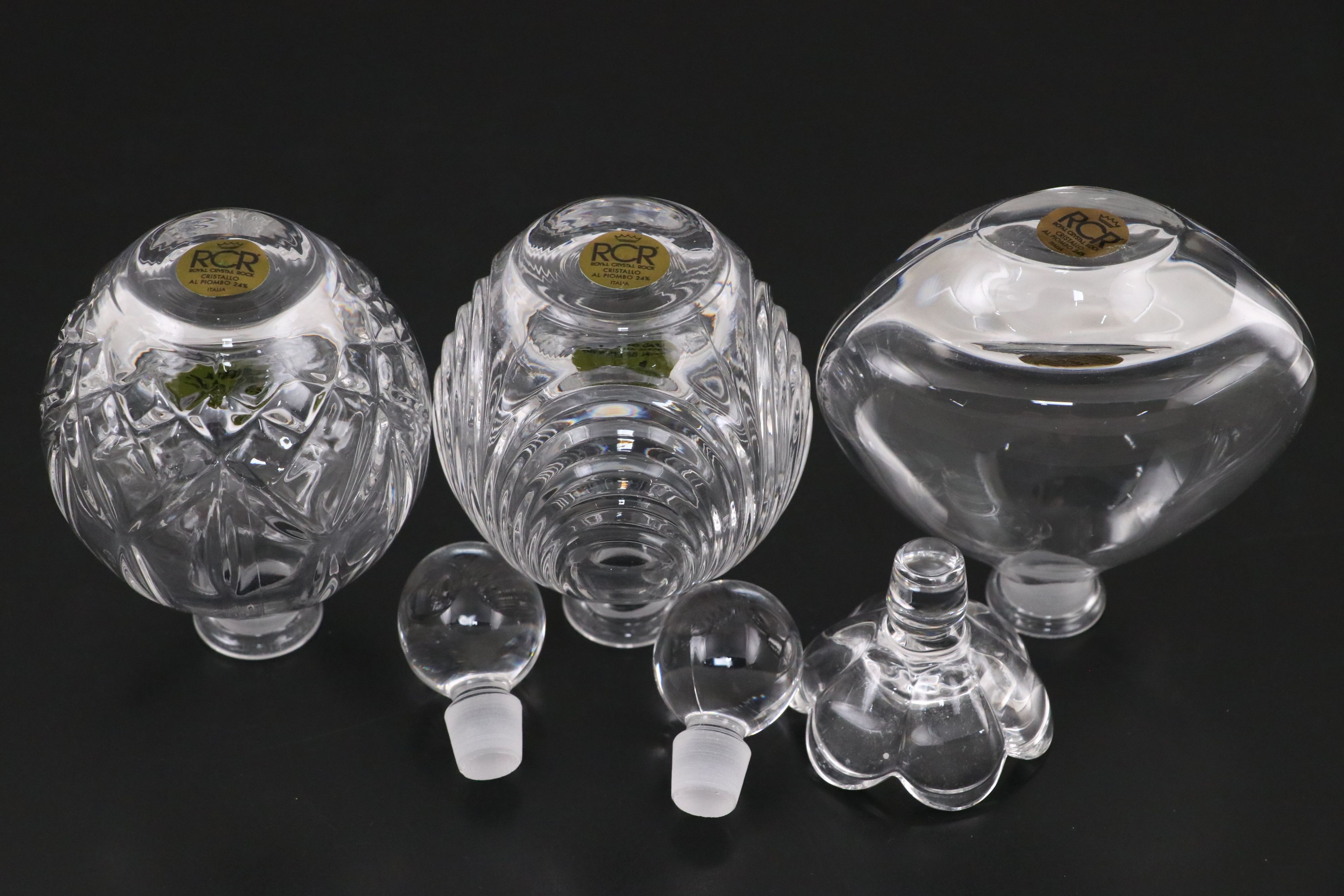 Royal Crystal Rock Crystal Cruets with Other Glass Serverware