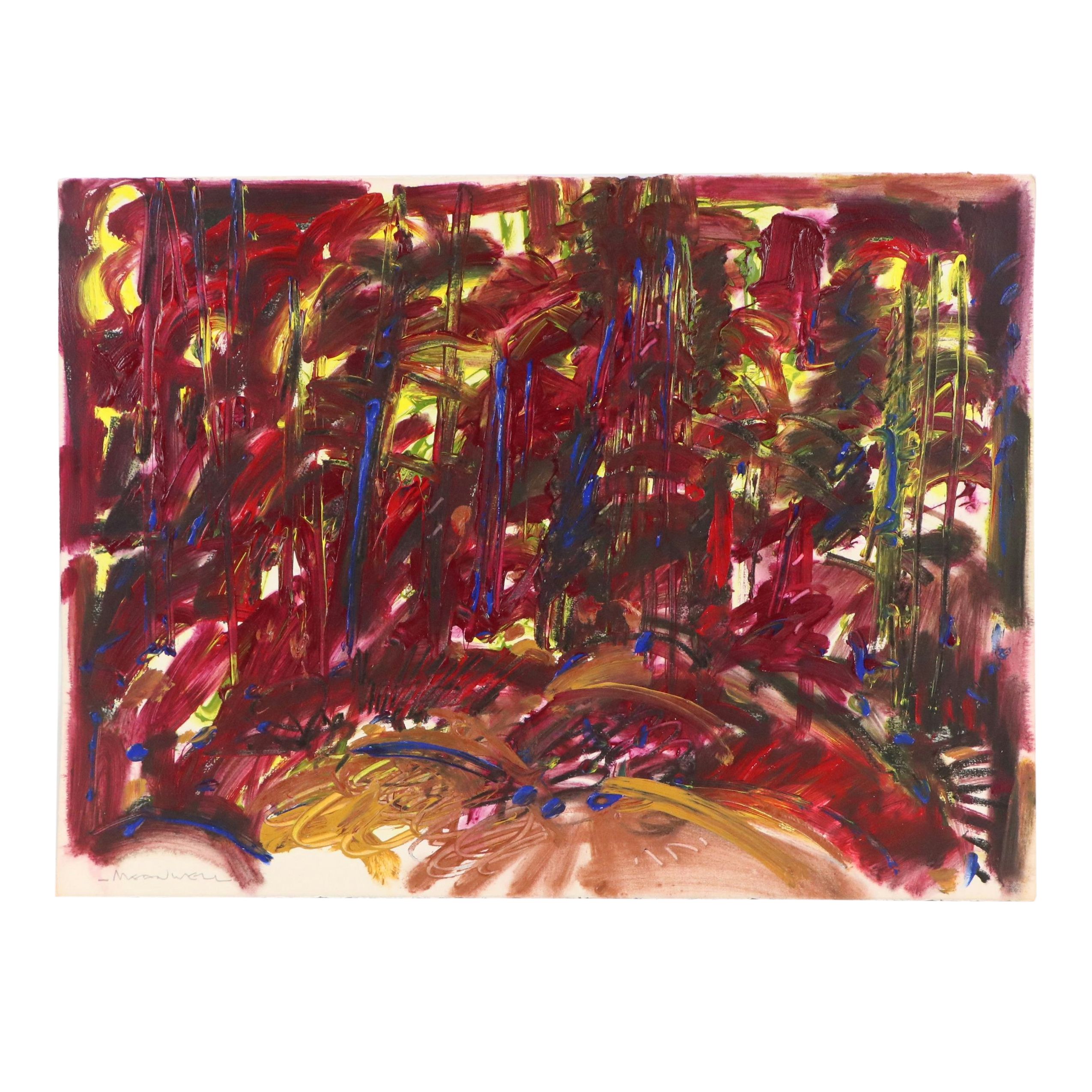 Jack Meanwell Acrylic Painting: Abstract, Late 20th Century