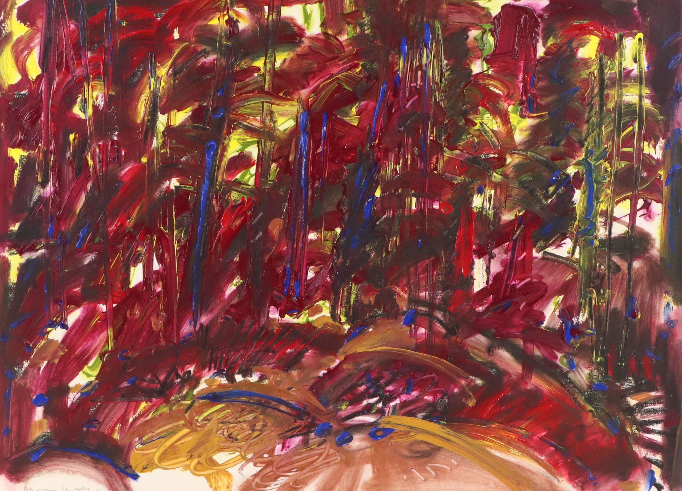 Jack Meanwell Acrylic Painting: Abstract, Late 20th Century