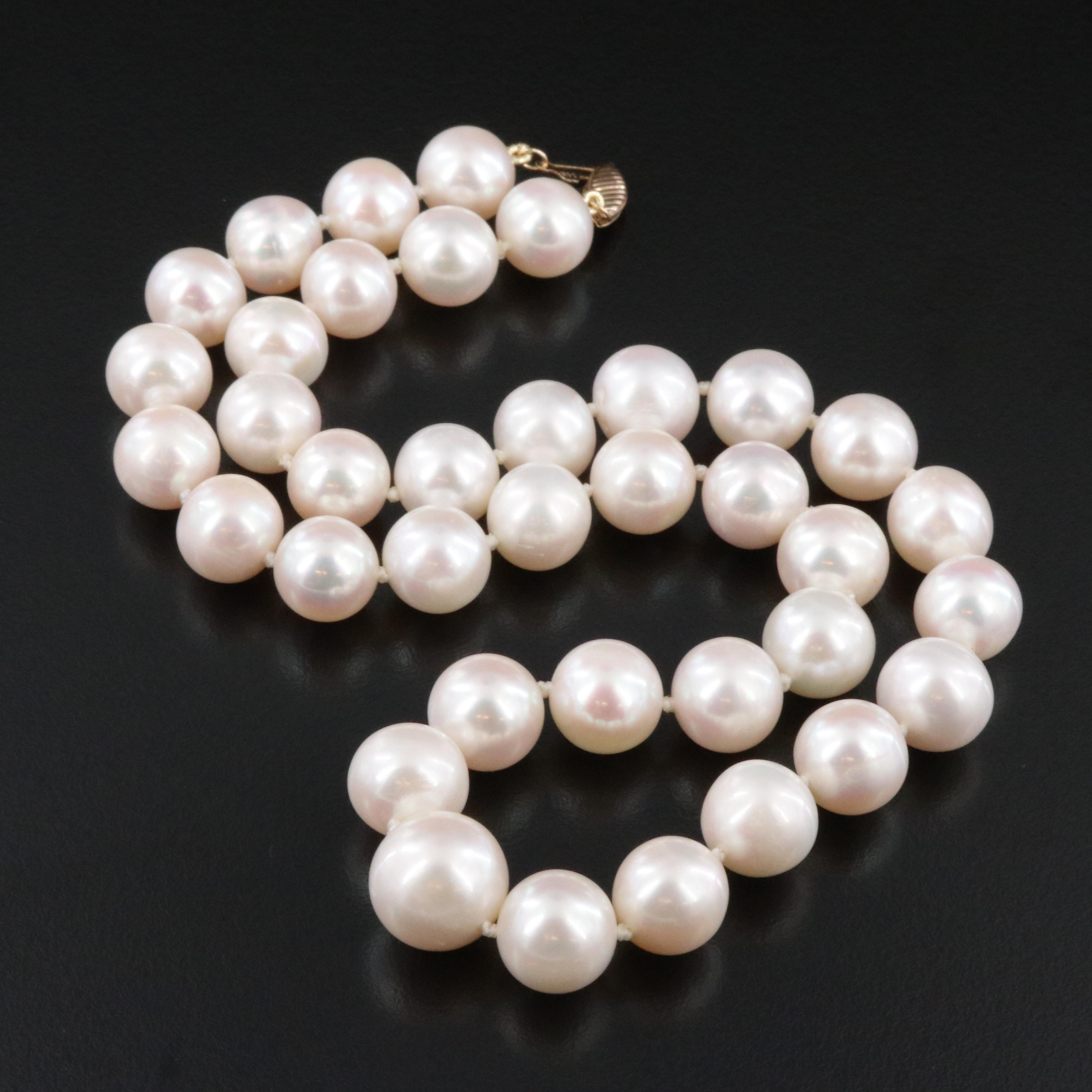 Pearl Necklace with 14K Clasp