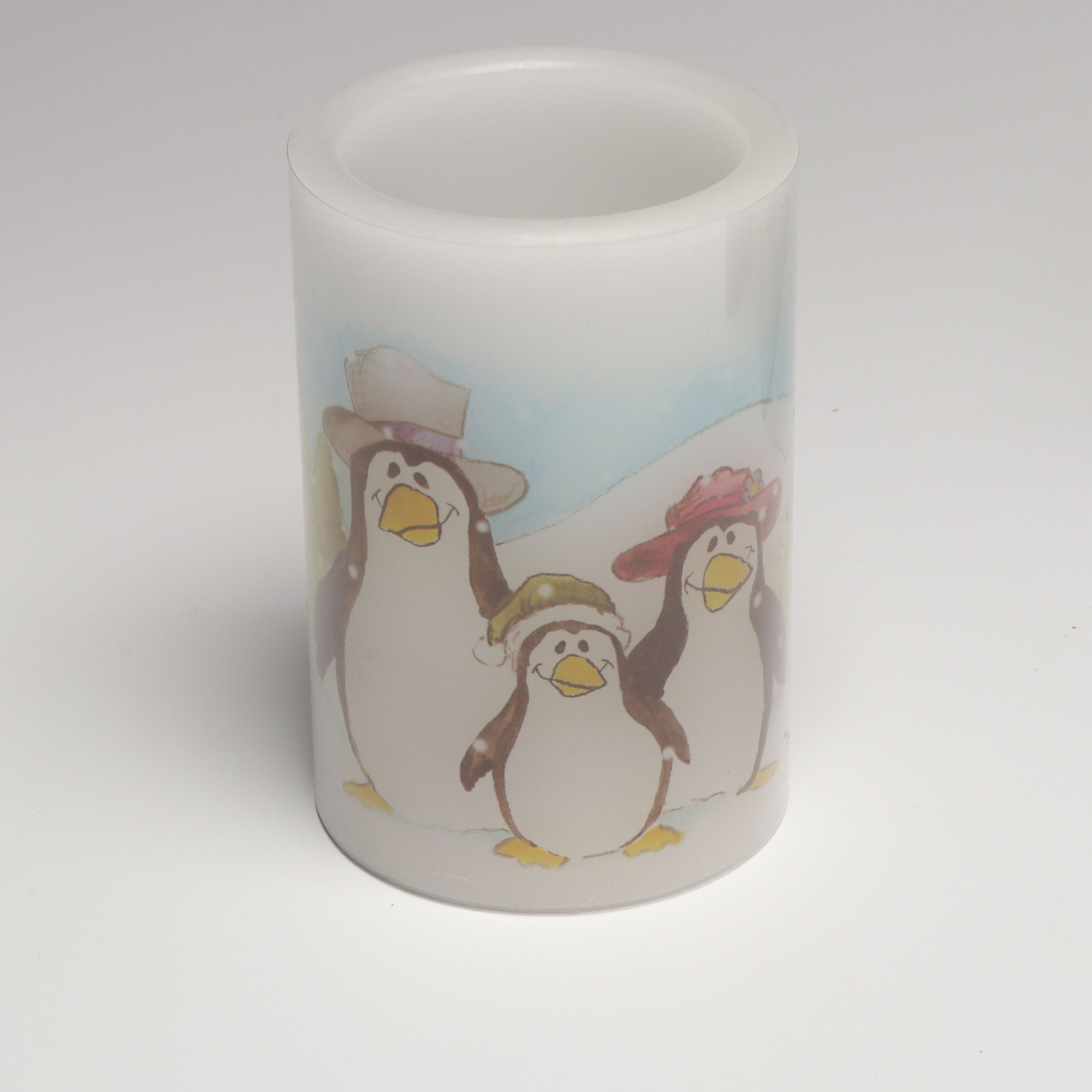 D&V Co. Talking Penguin Chatterbox Radio with Candle Toppers, More Penguin Décor
