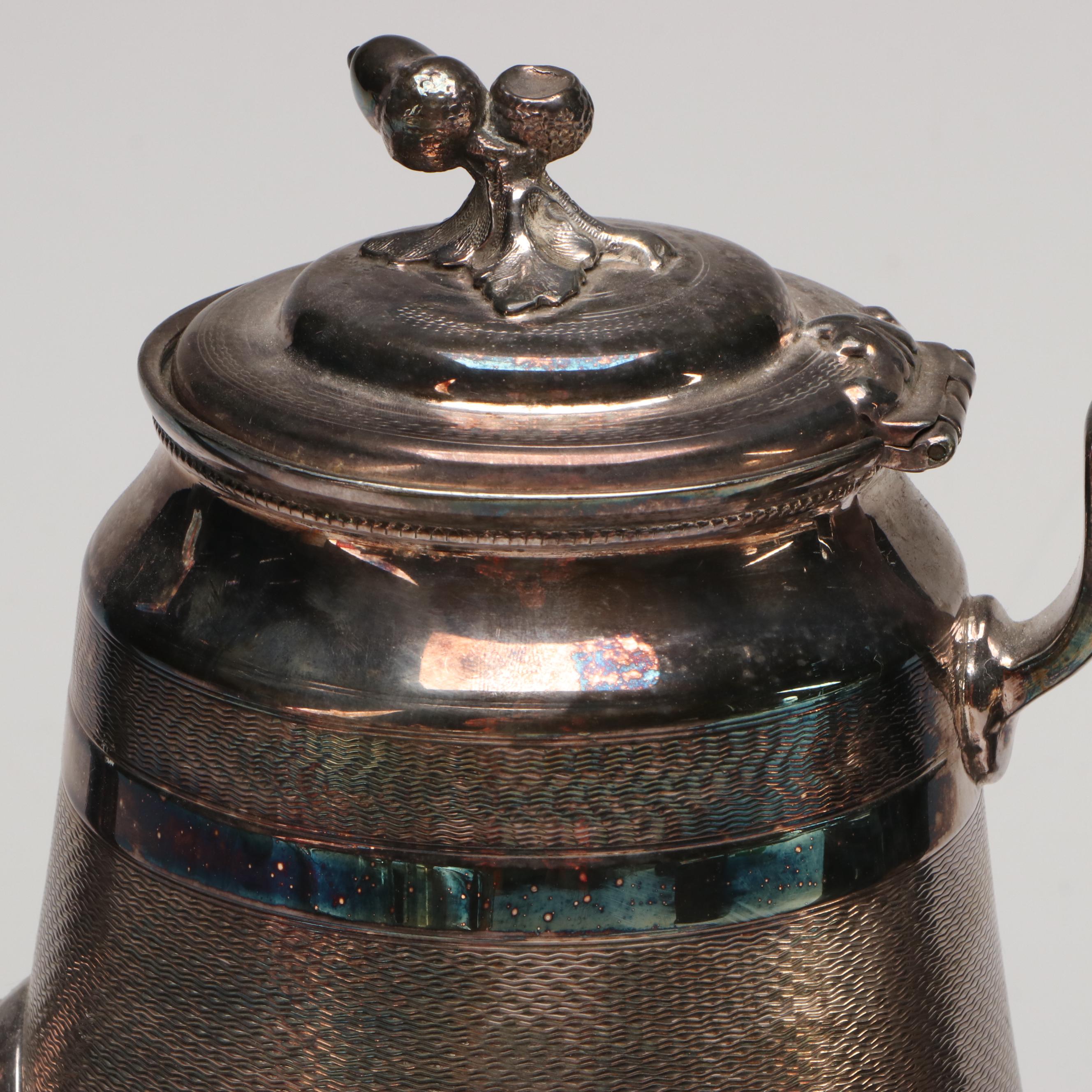 Victorian Style Monogrammed Silver Plate Teaware