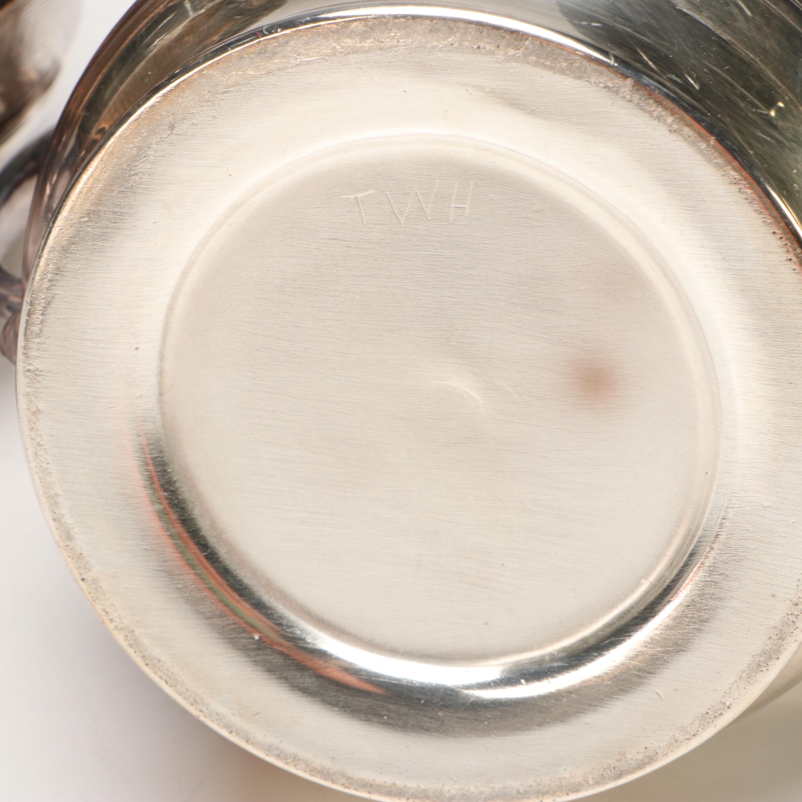 Victorian Style Monogrammed Silver Plate Teaware