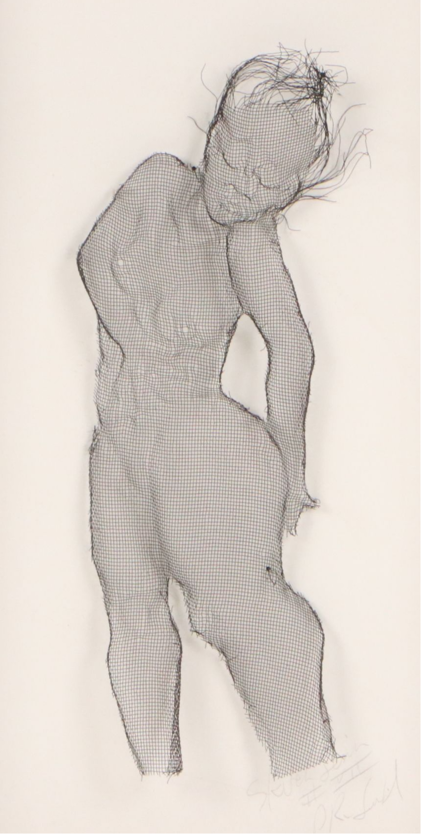 Peter Robinson-Smith Wire Mesh Bas-Relief Sculpture of Female Nude, 2005