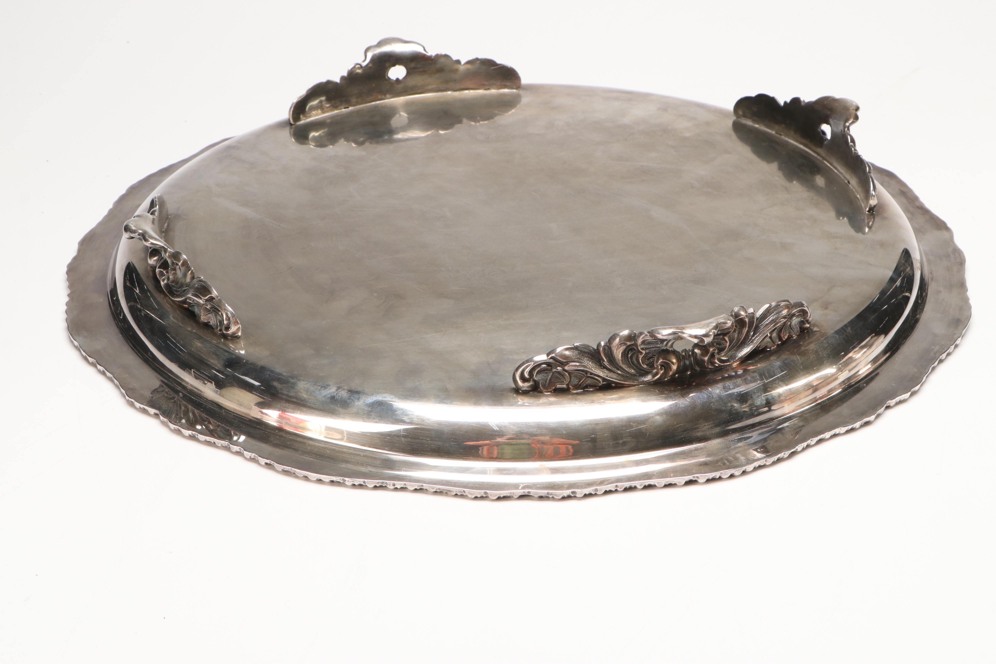 Victorian Style Monogrammed Silver Plate Teaware