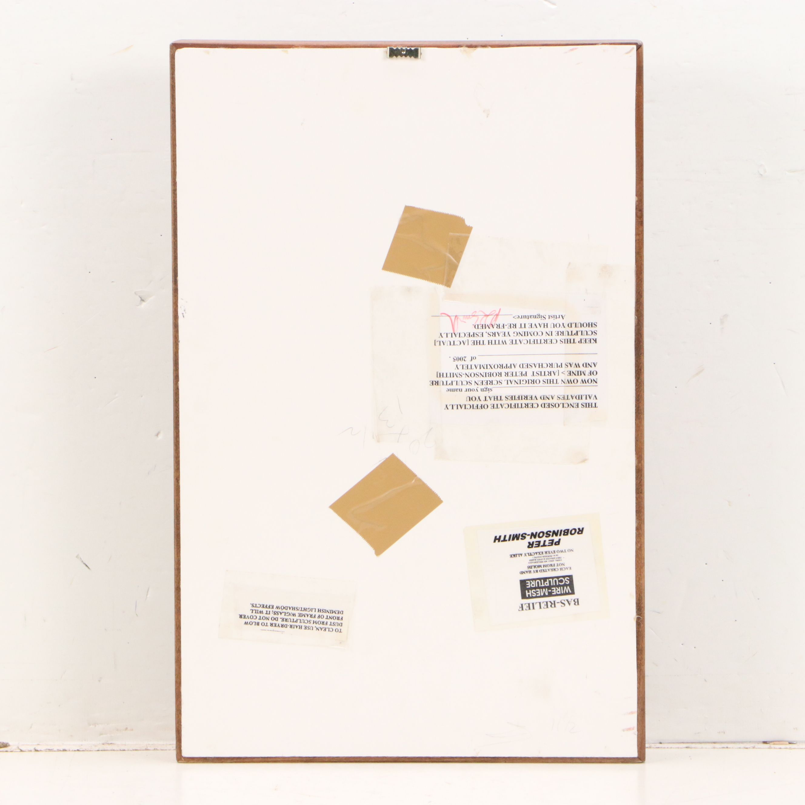 Peter Robinson-Smith Wire Mesh Bas-Relief Sculpture of Female Nude, 2005