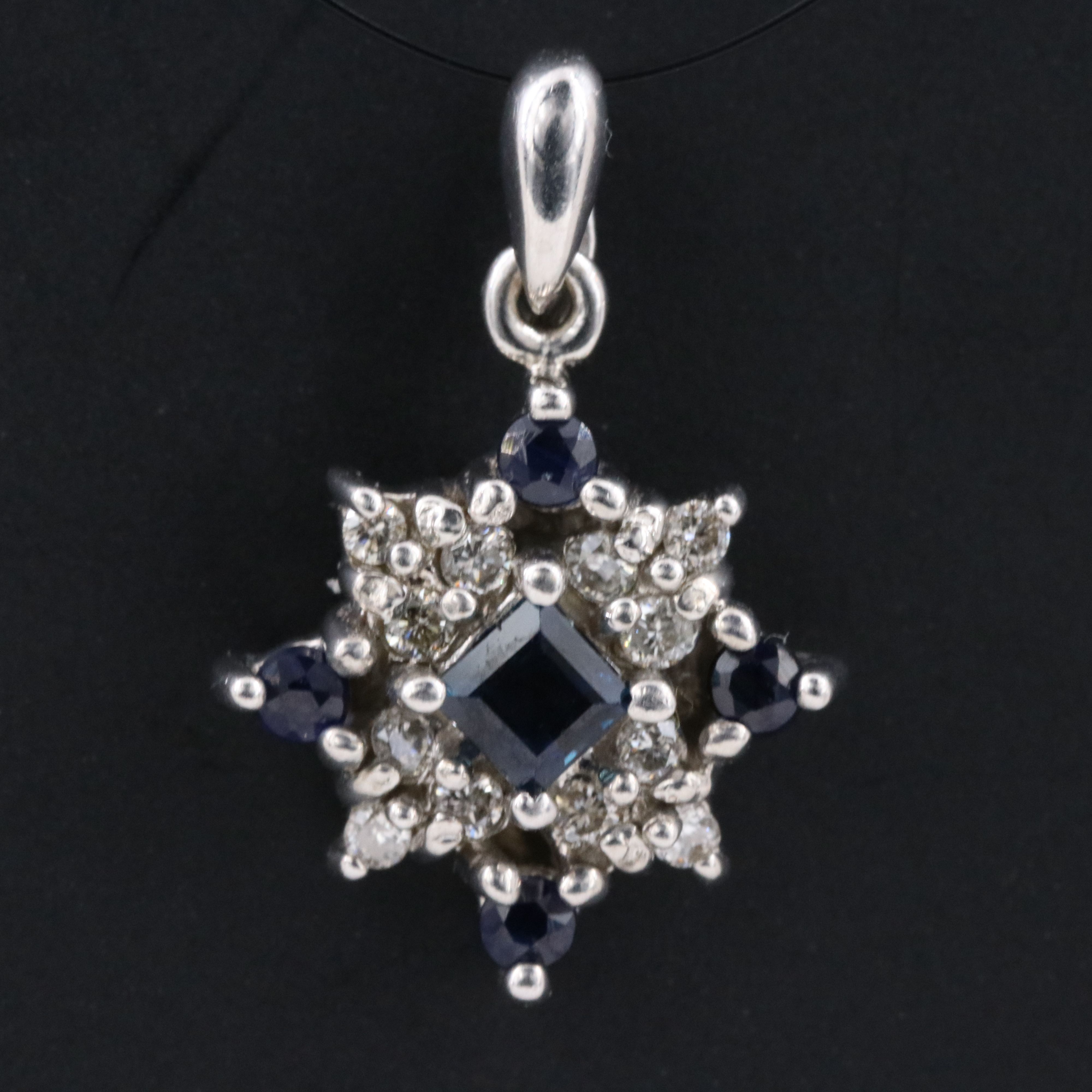 14K Sapphire and Diamond Pendant