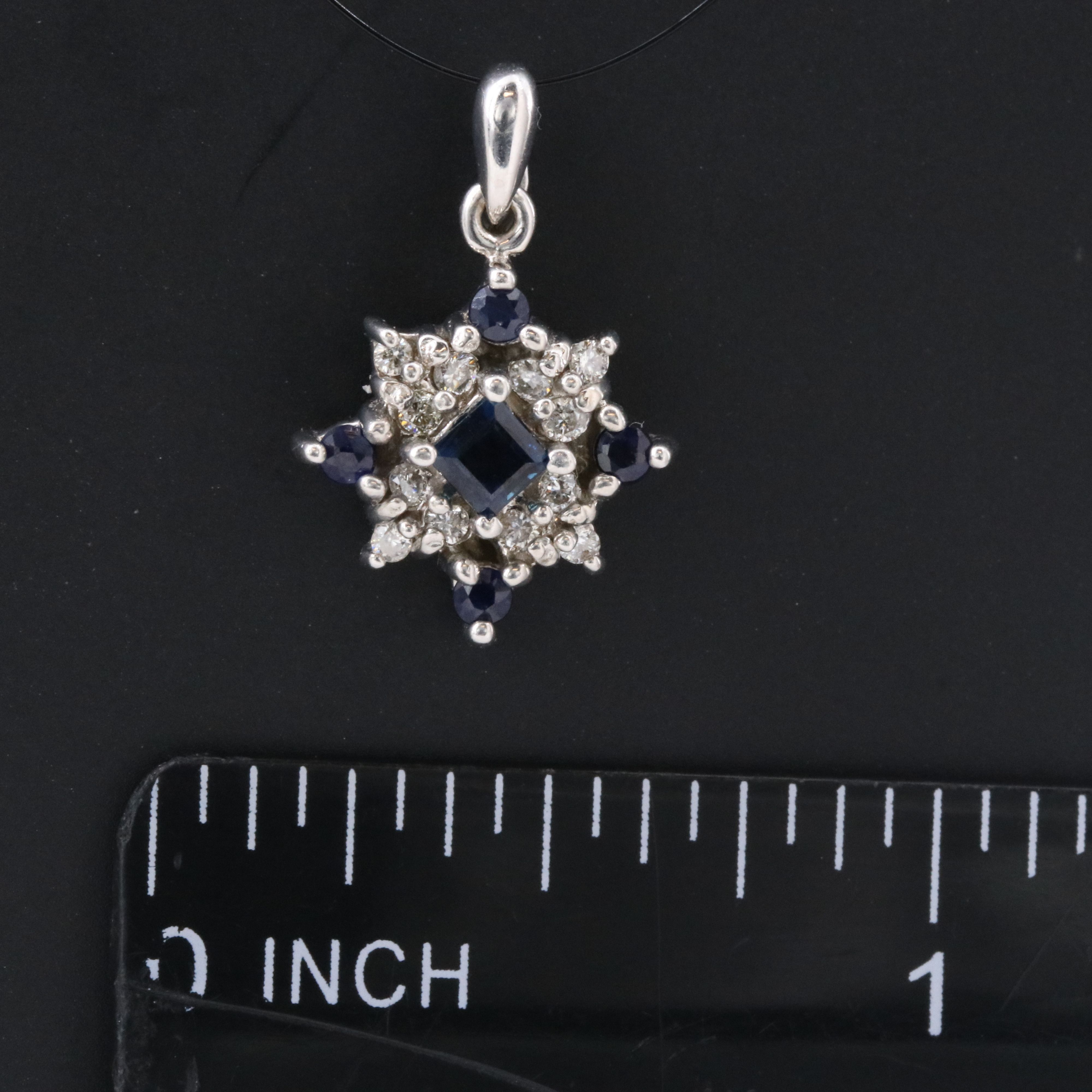 14K Sapphire and Diamond Pendant
