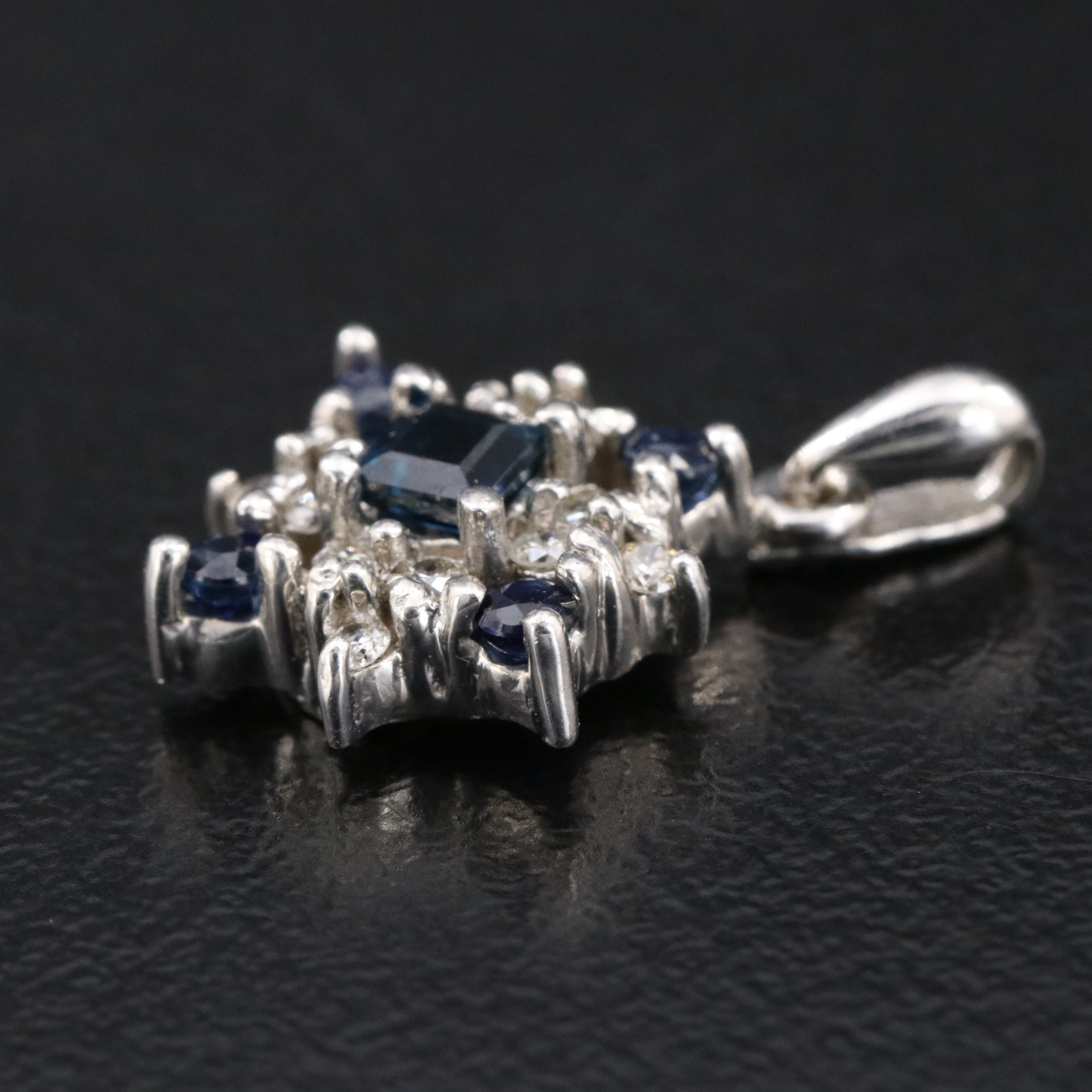 14K Sapphire and Diamond Pendant