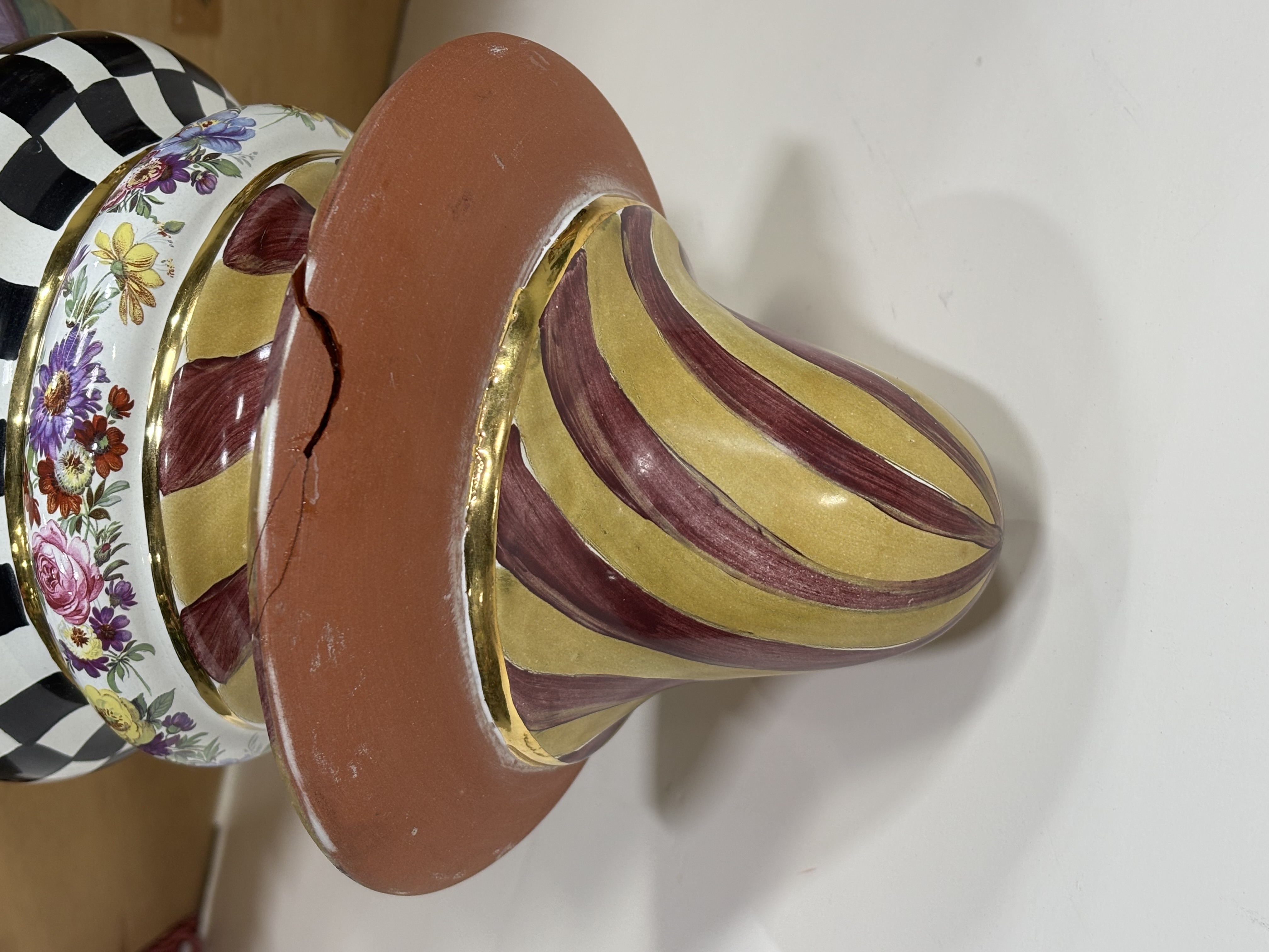 MacKenzie-Childs "On Wall Street" Upholstered Setting Seat