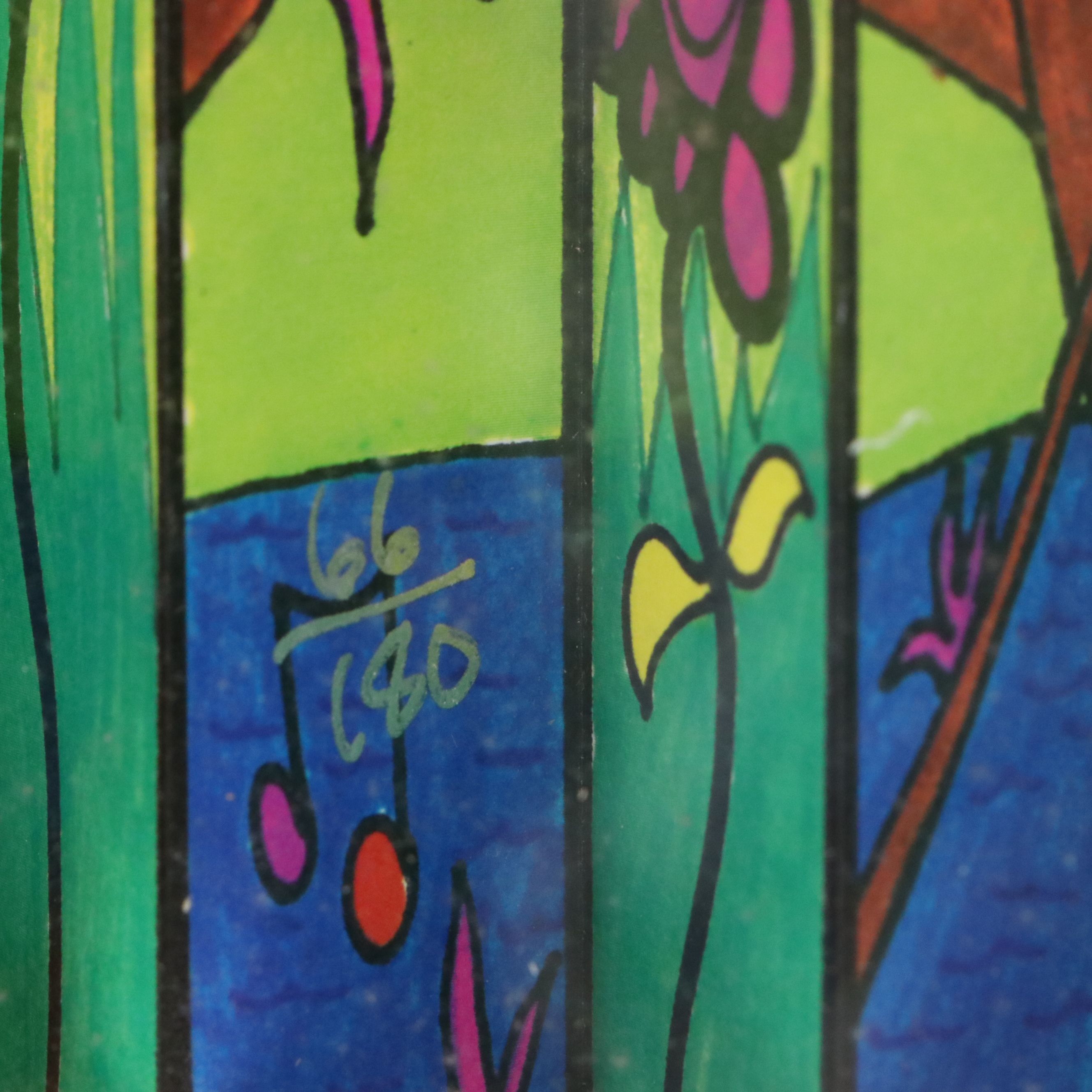 Accordion-Folded Digital Print of Naïve Style Nature Scenes, 21st Century