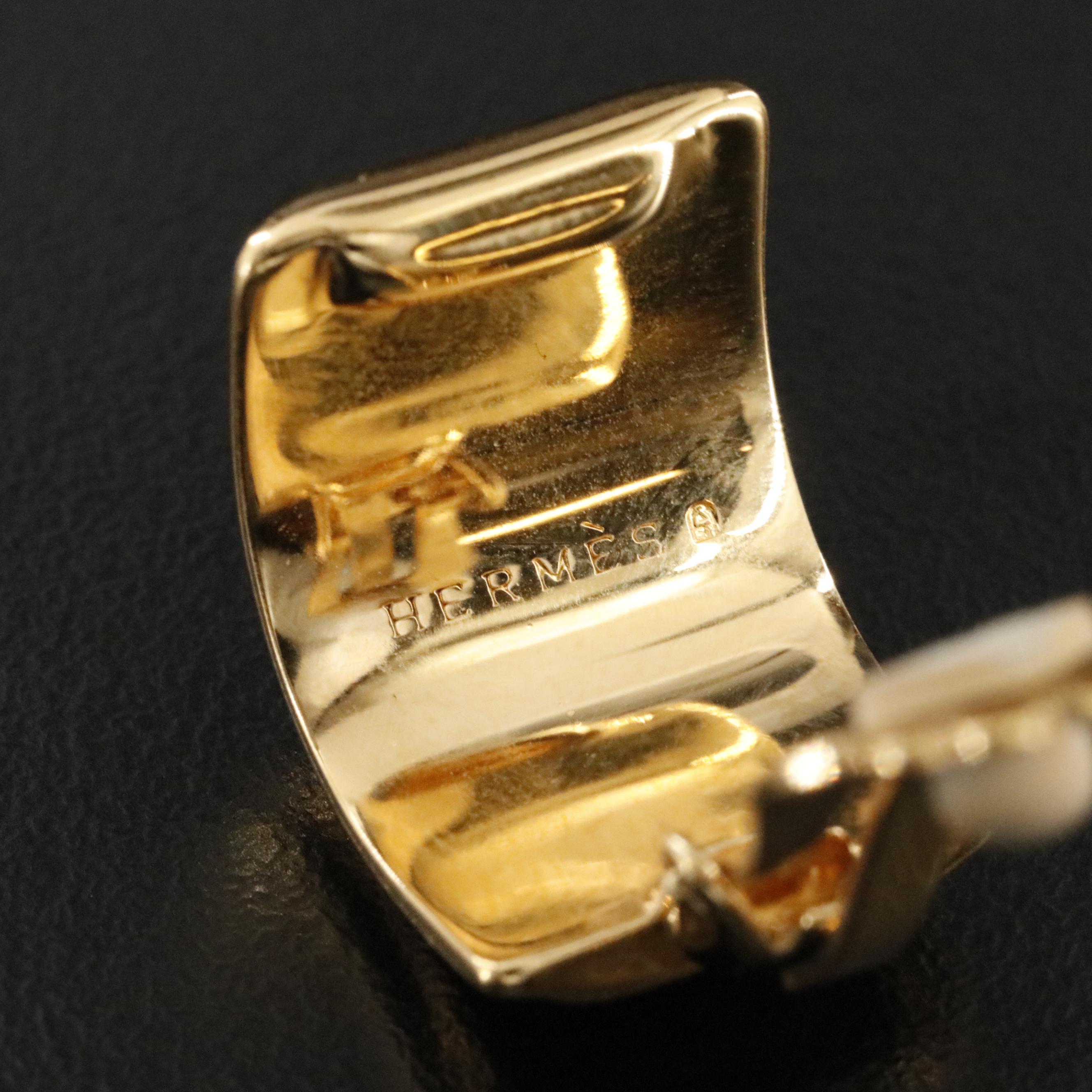 Hermès Nautical Motif Enamel Clip Earrings