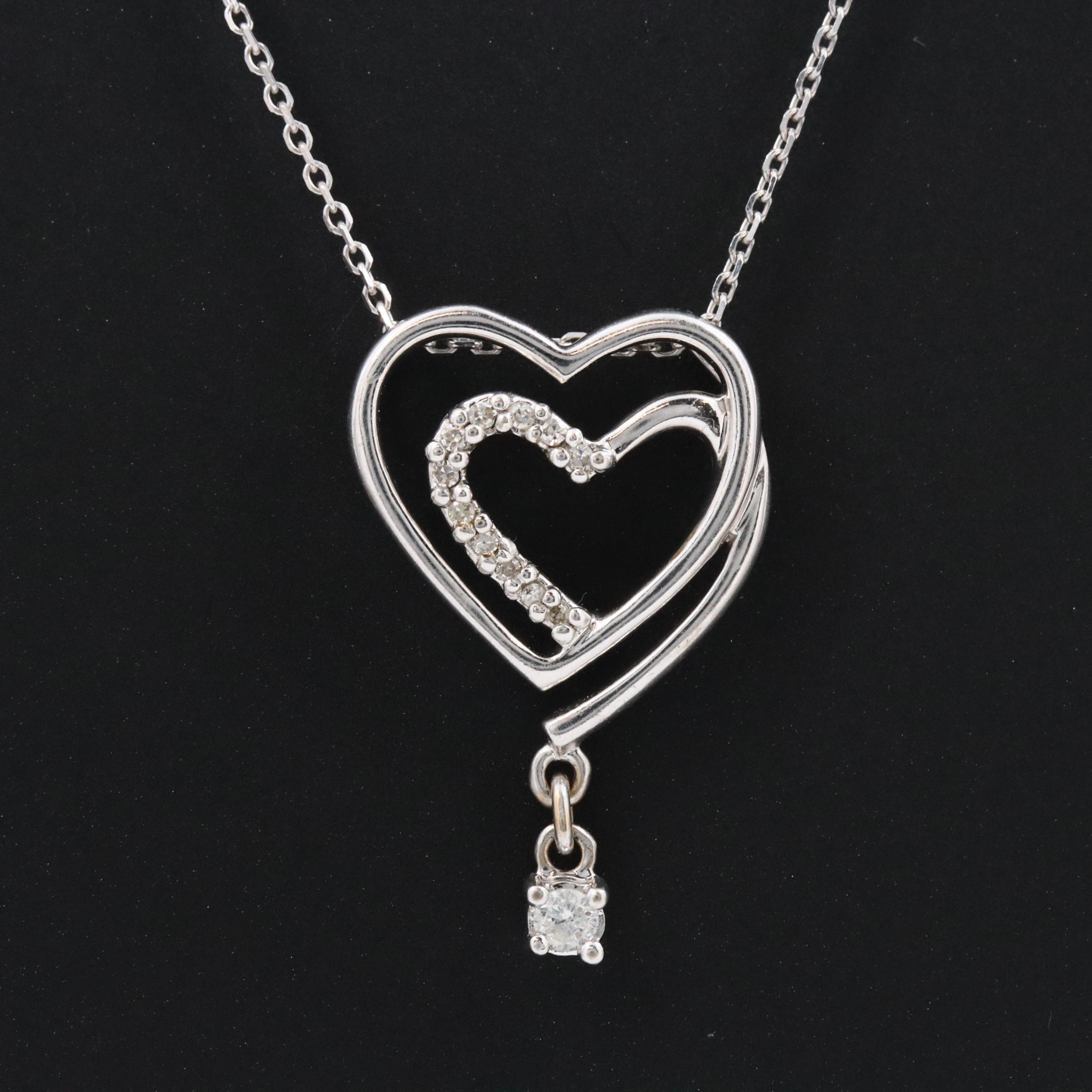 14K 0.11 CTW Diamond Heart Pendant Necklace