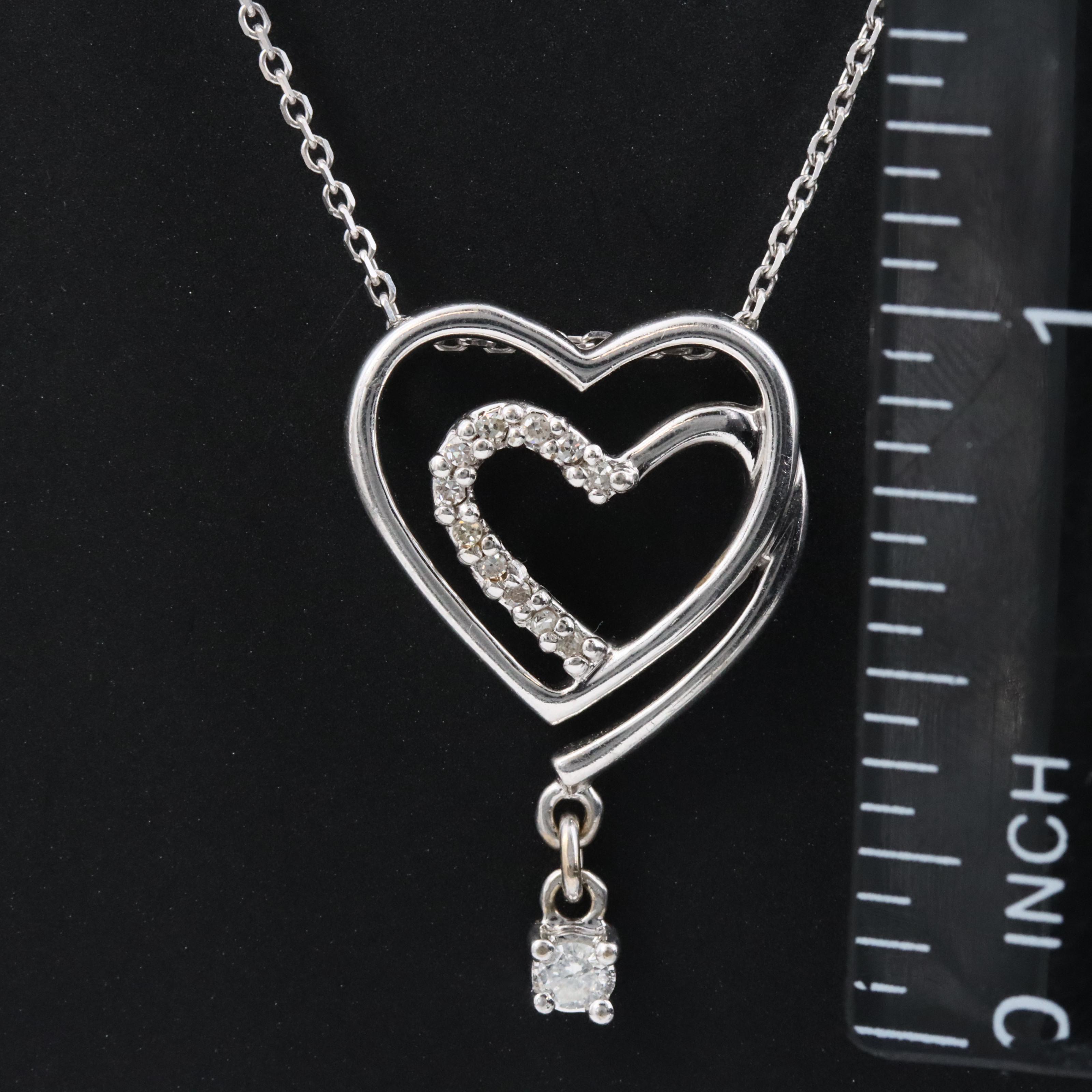 14K 0.11 CTW Diamond Heart Pendant Necklace