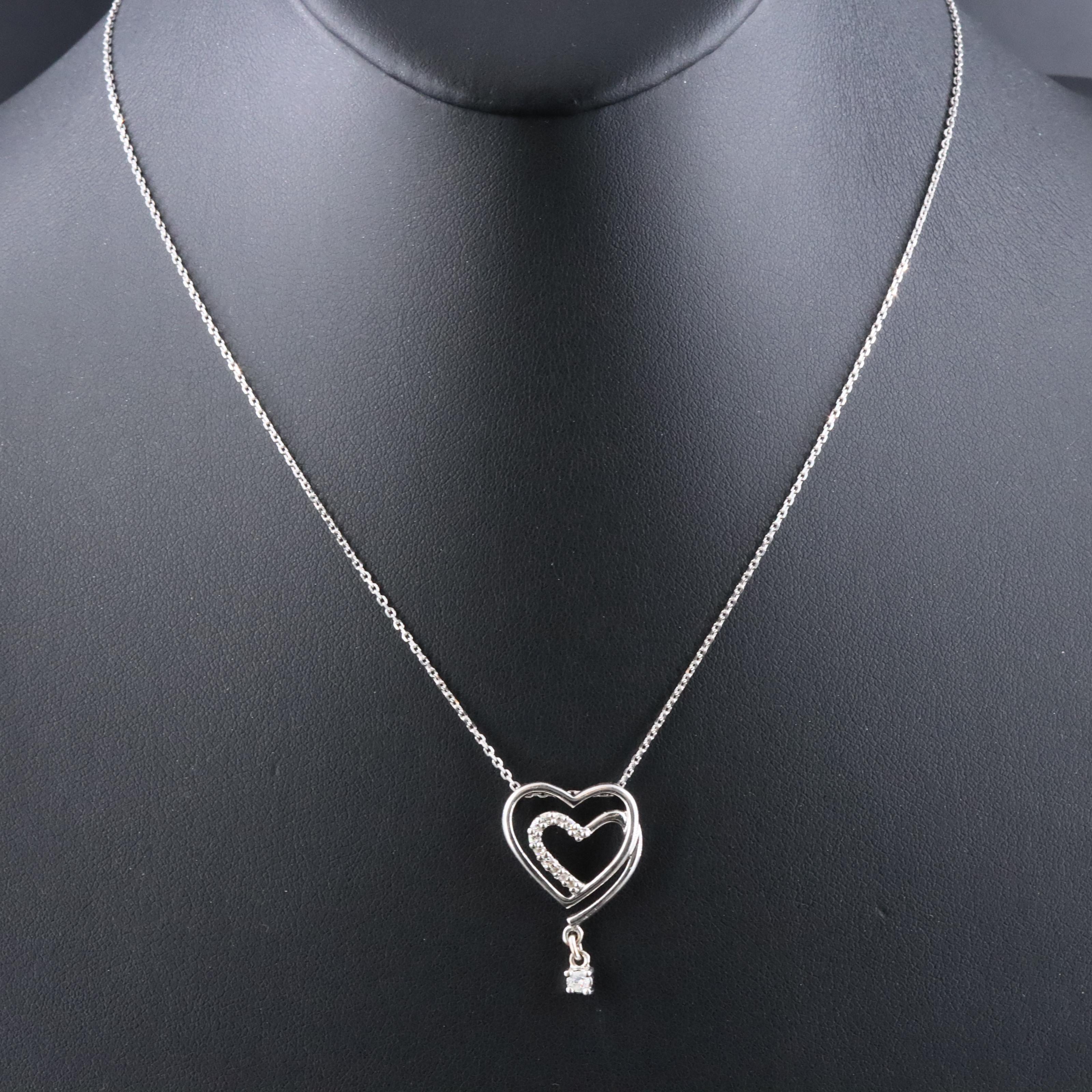 14K 0.11 CTW Diamond Heart Pendant Necklace