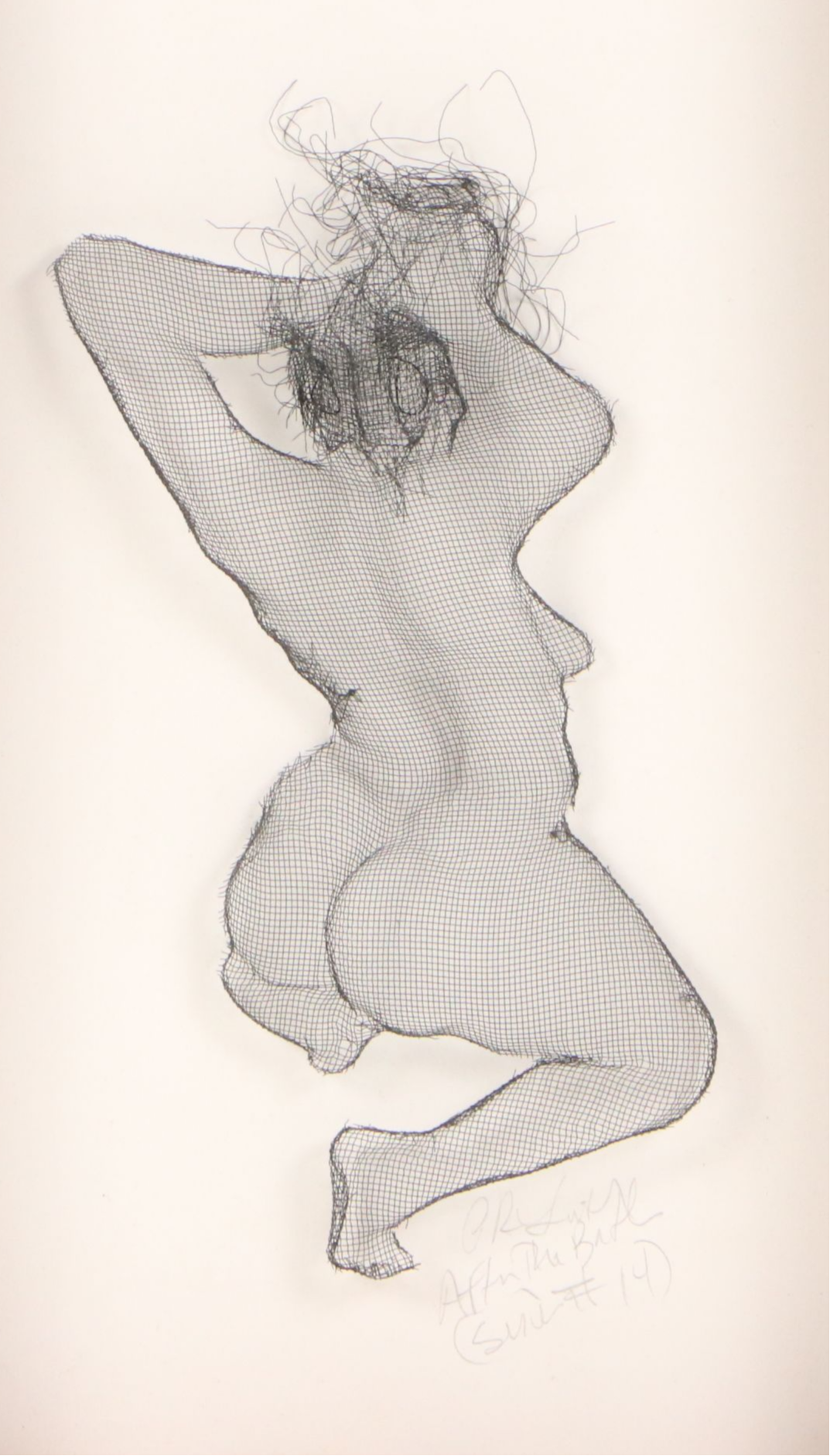 Peter Robinson-Smith Wire Mesh Bas-Relief Sculpture "After the Bath," 2005