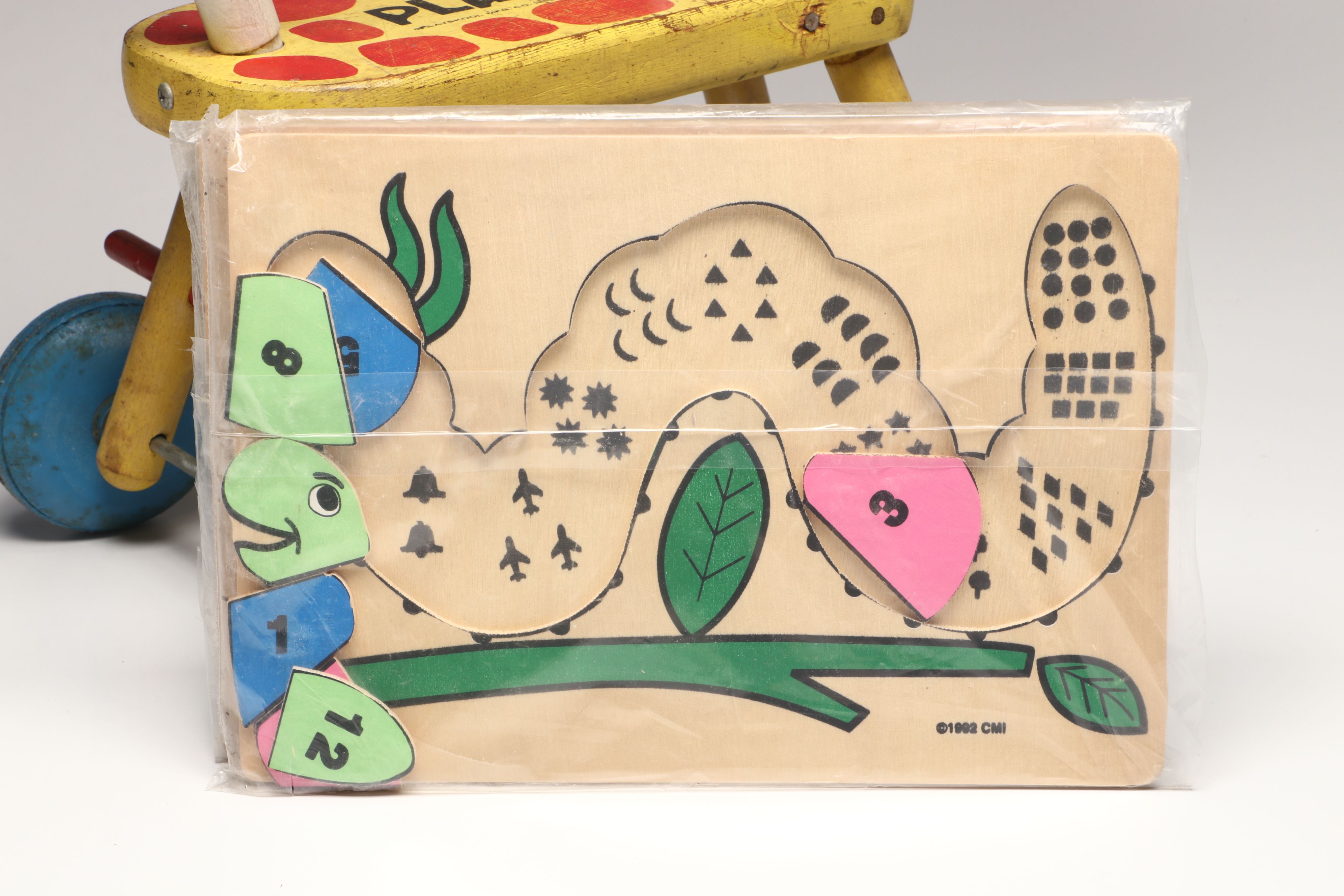 Playskool Wooden Rolling Giraffe and More Vintage Children's Toys