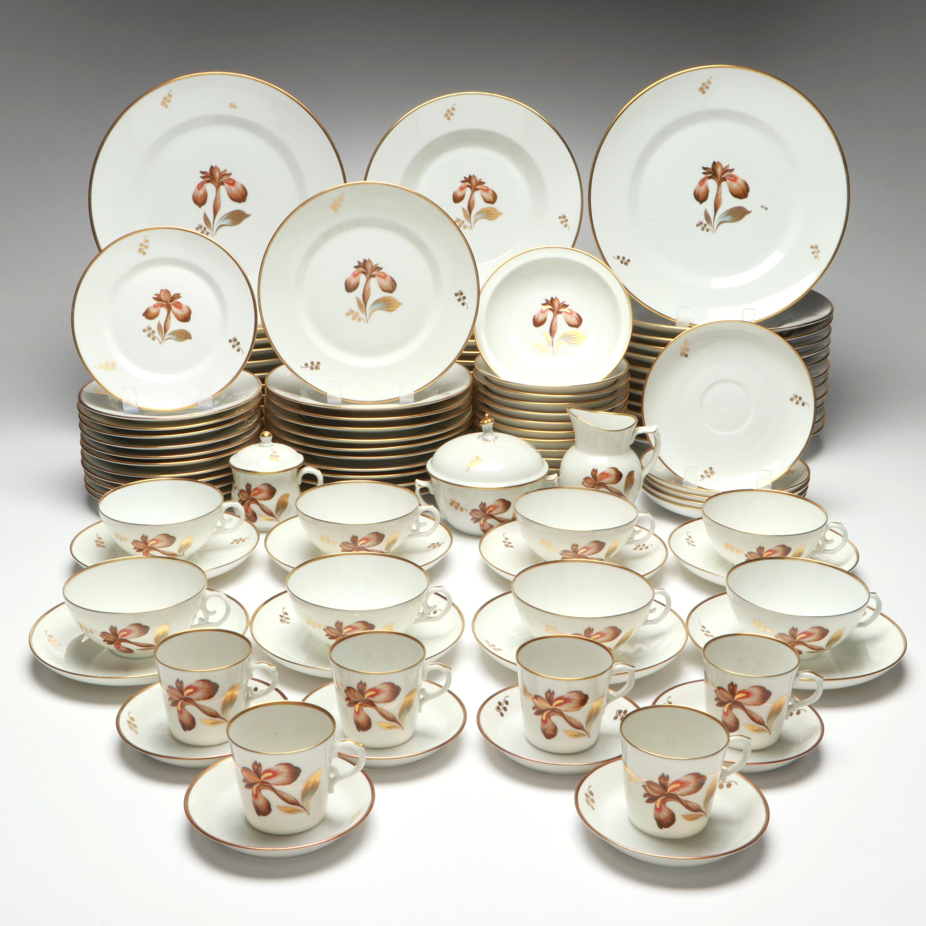 Royal Copenhagen "Brown Iris" Porcelain Dinnerware