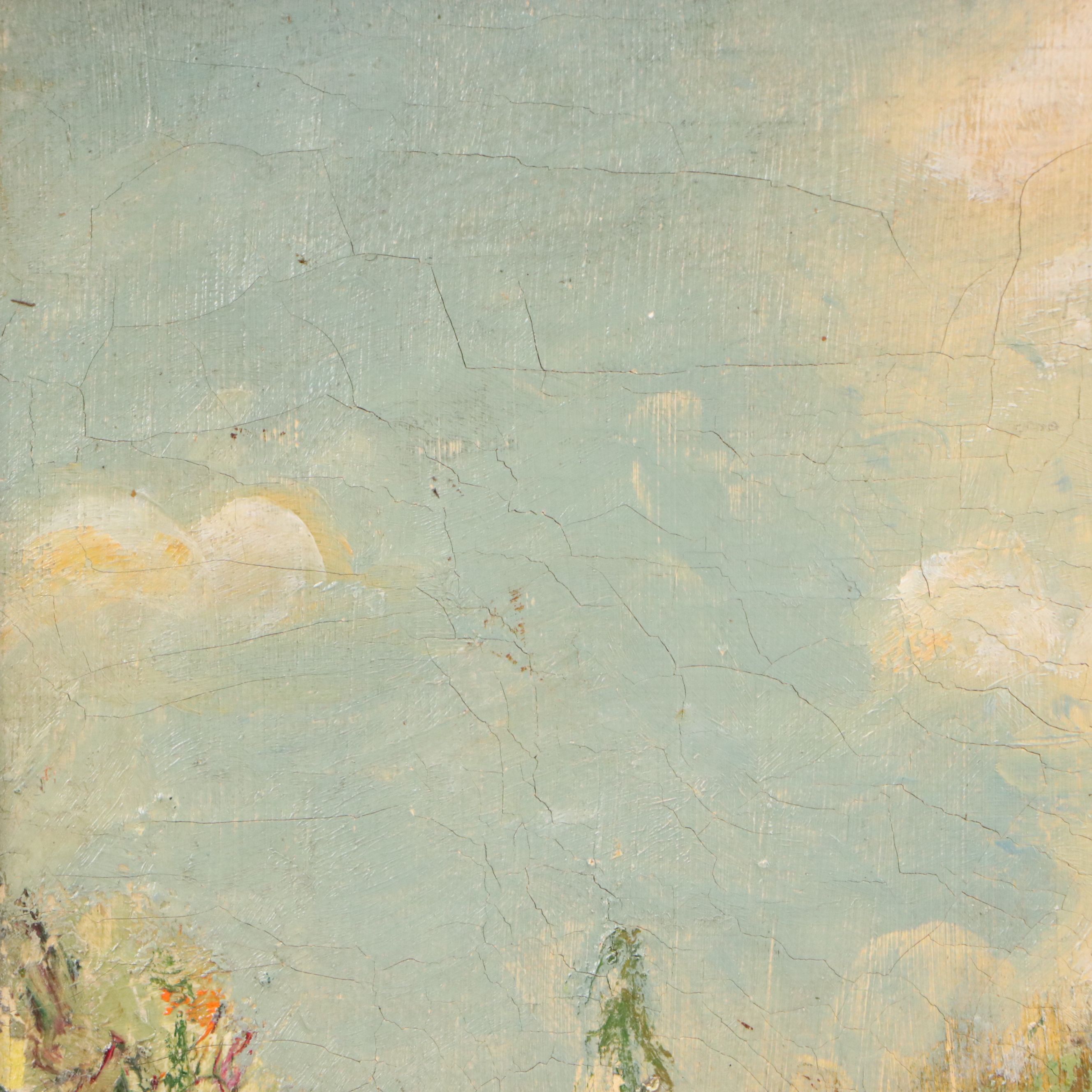 Landscape Oil Painting of Waterfall, 19th - Early 20th Century