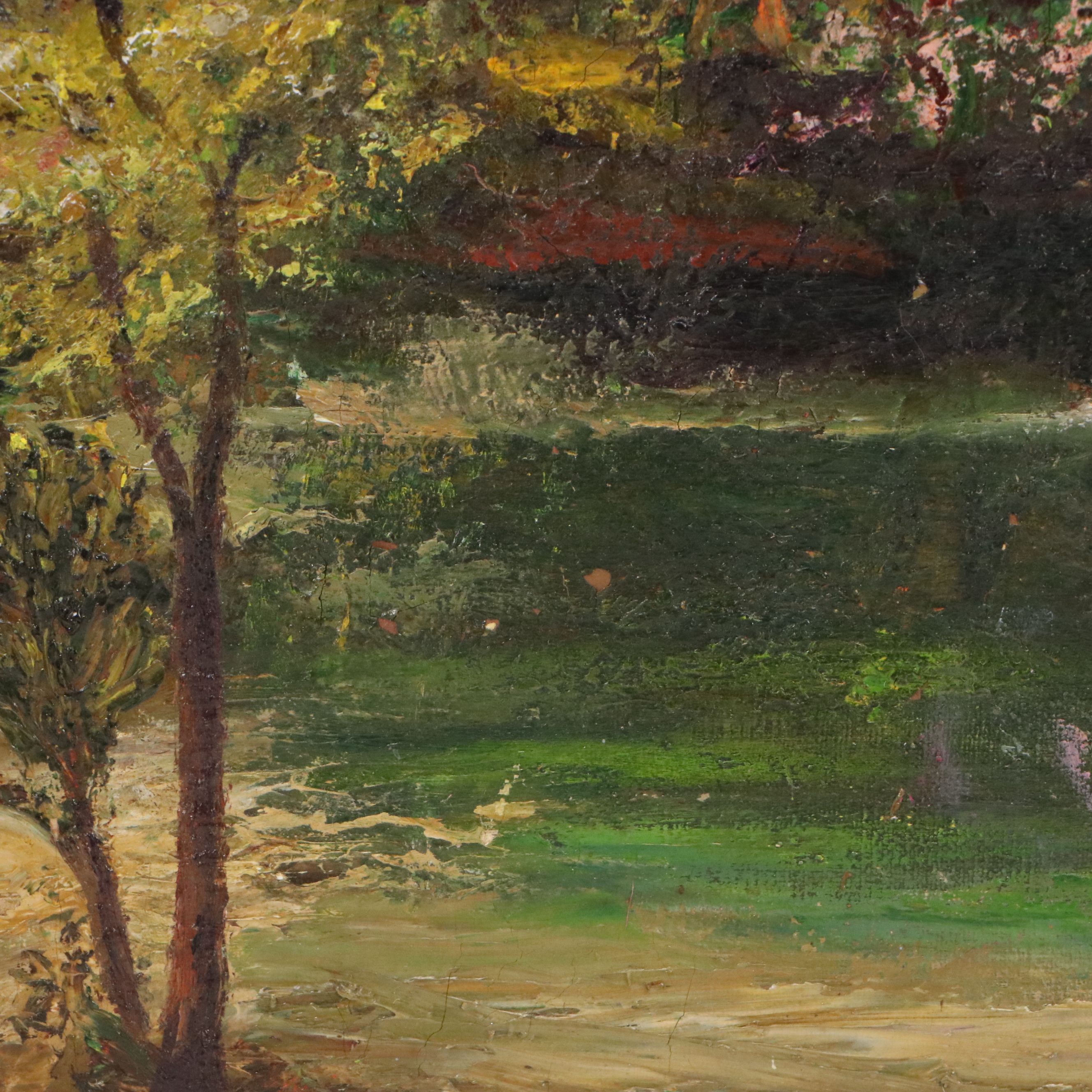 Landscape Oil Painting of Waterfall, 19th - Early 20th Century