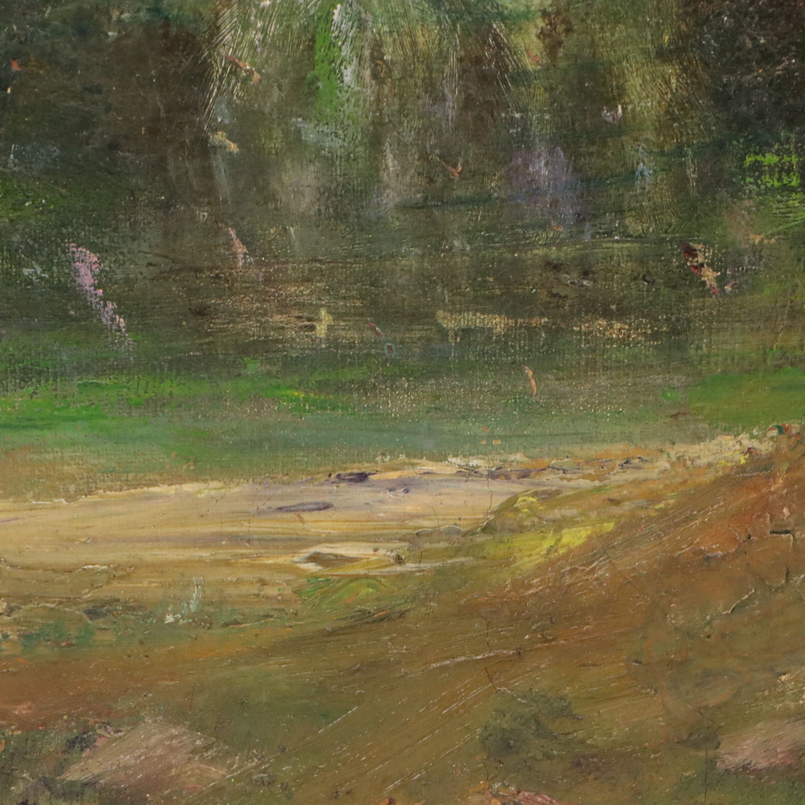 Landscape Oil Painting of Waterfall, 19th - Early 20th Century