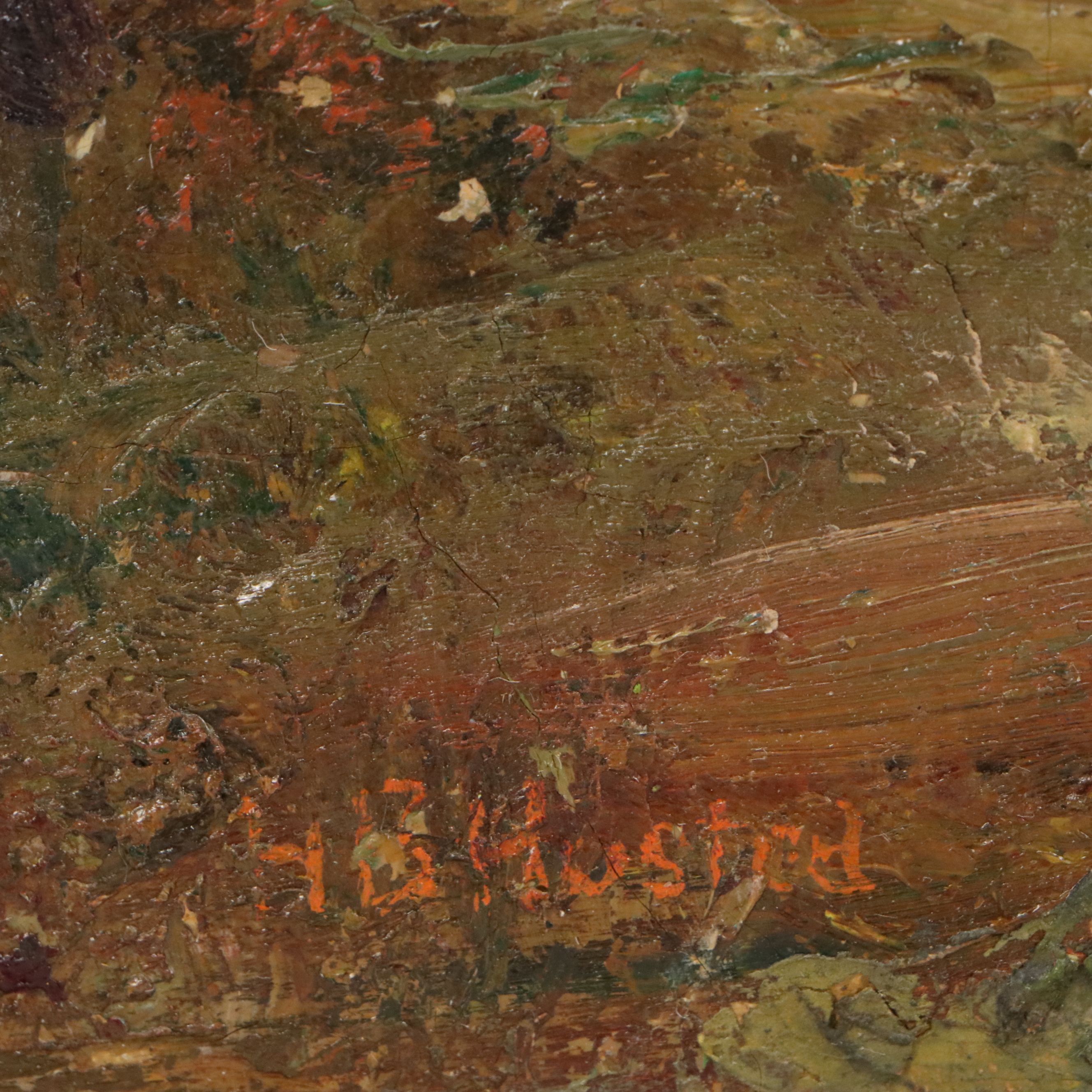 Landscape Oil Painting of Waterfall, 19th - Early 20th Century