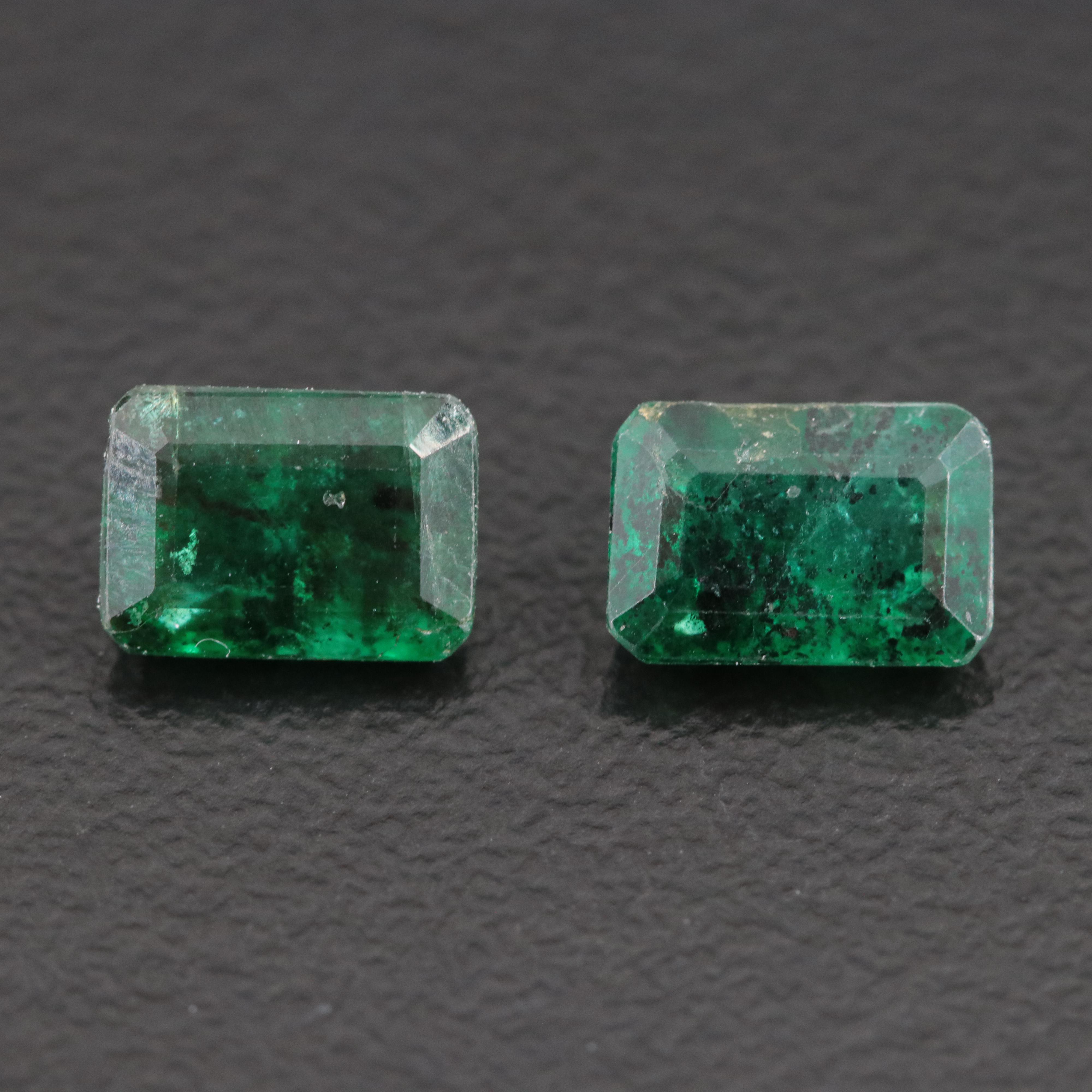 Loose 1.79 CTW Emerald Matched Pair