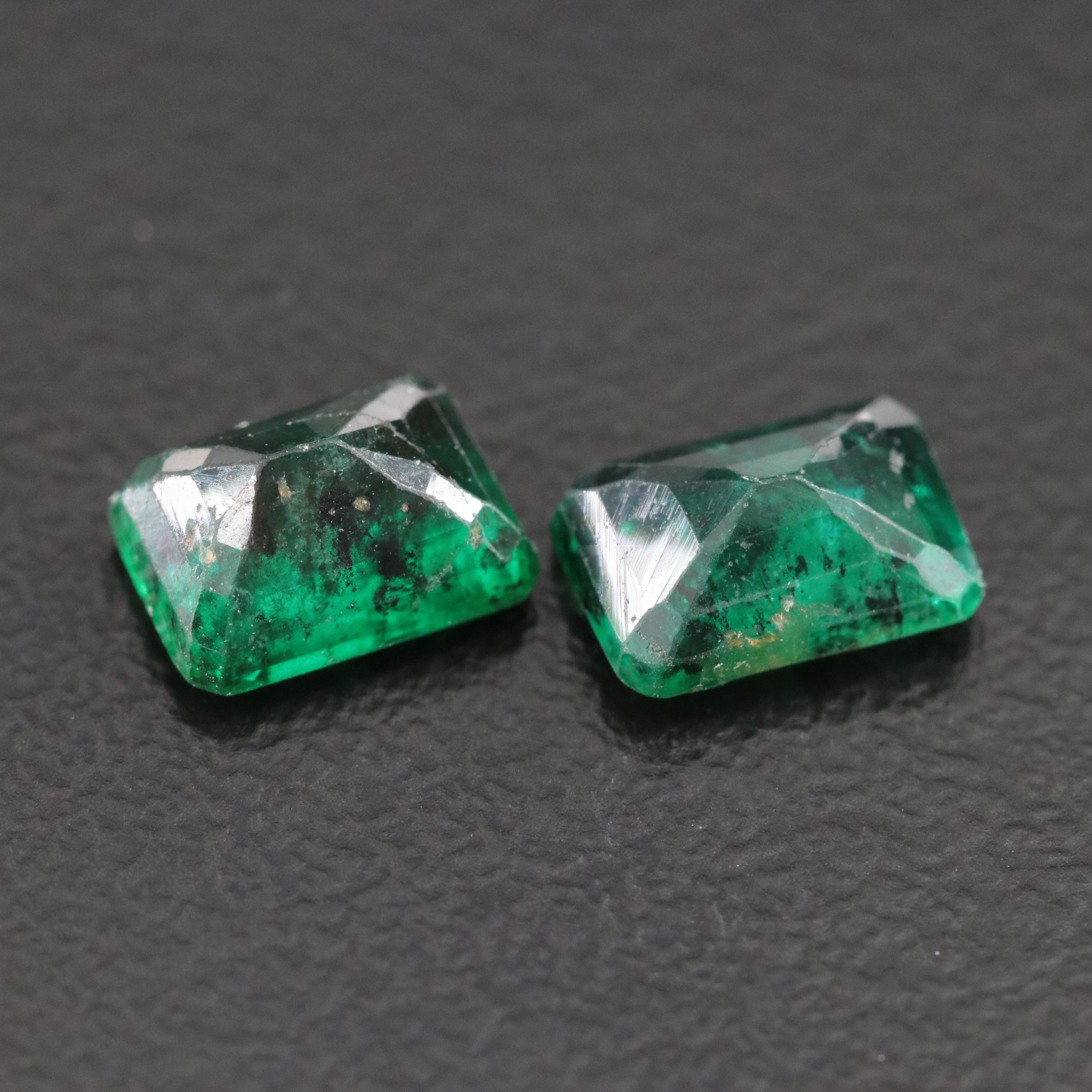 Loose 1.79 CTW Emerald Matched Pair