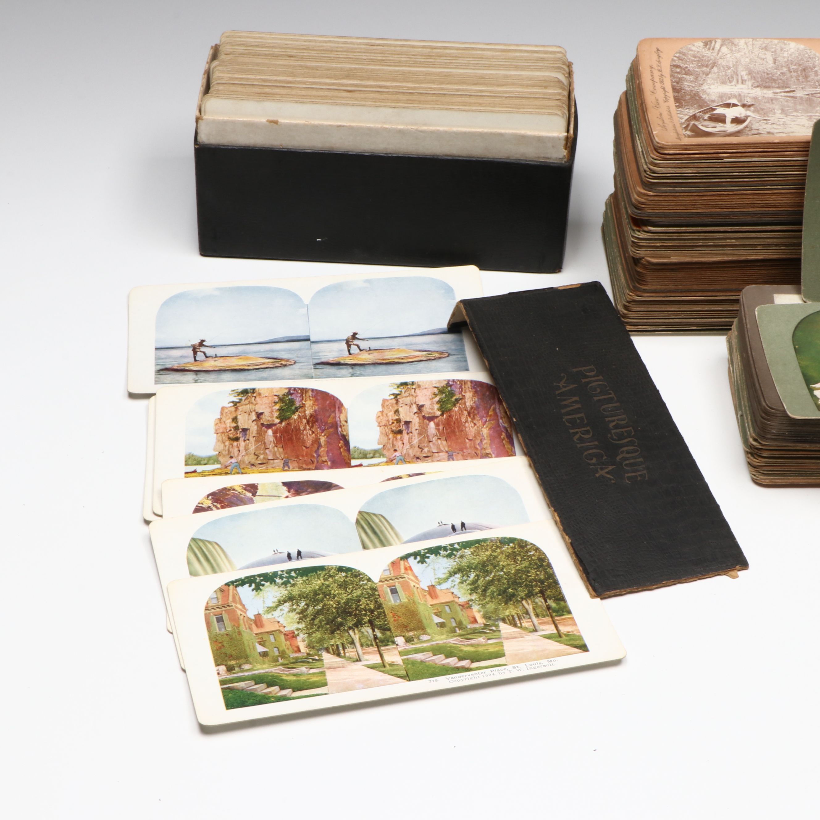 Monarch Stereoscope Viewer with Paper Slides, Early 20th Century