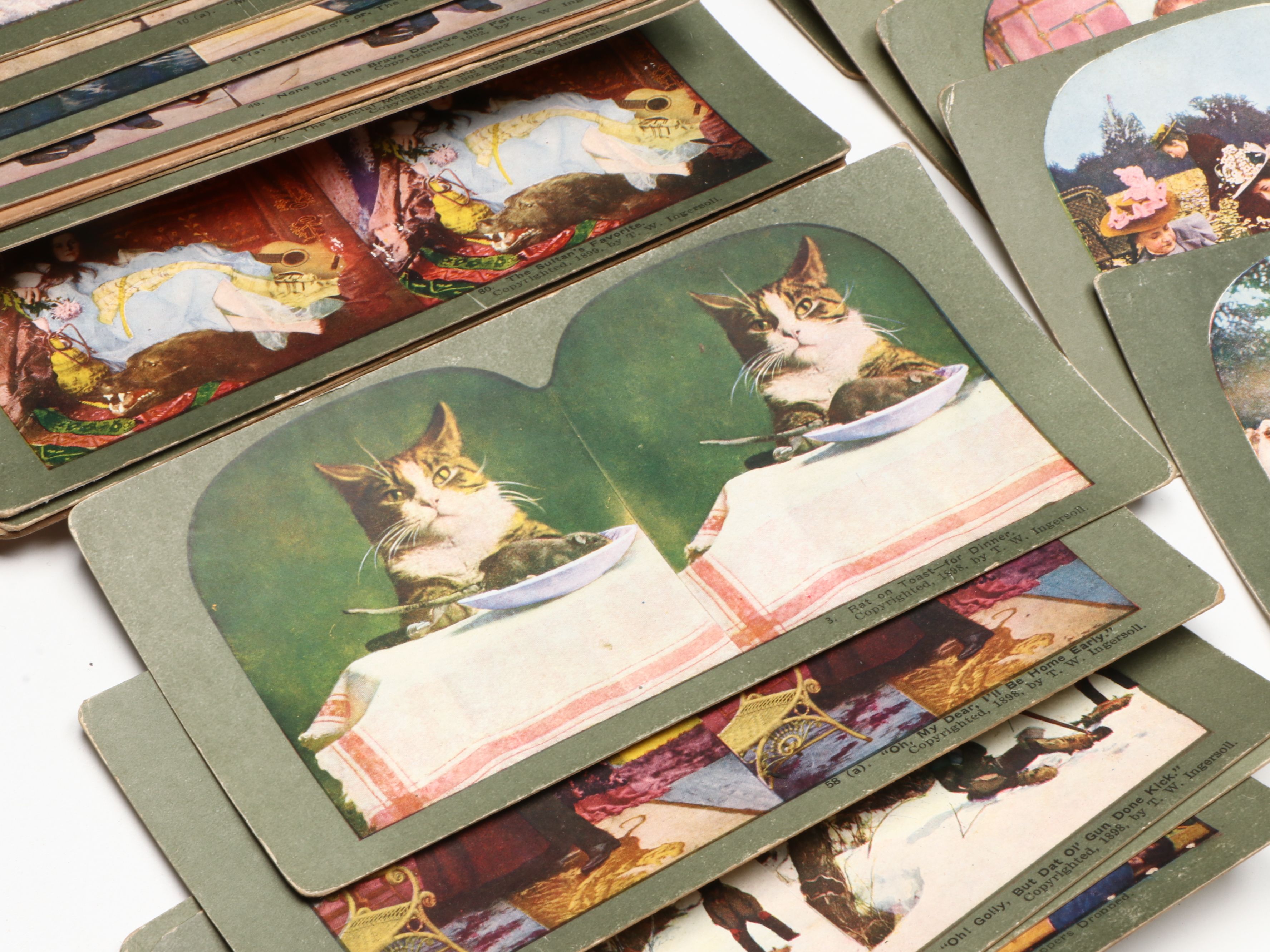 Monarch Stereoscope Viewer with Paper Slides, Early 20th Century