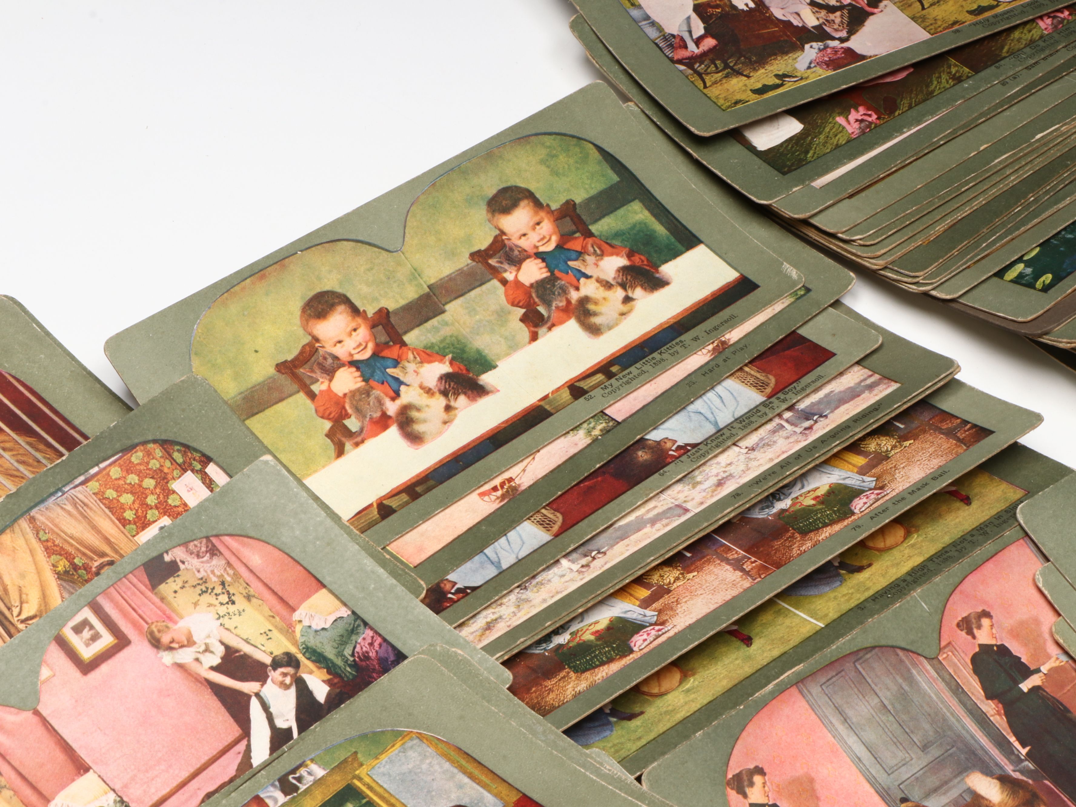 Monarch Stereoscope Viewer with Paper Slides, Early 20th Century