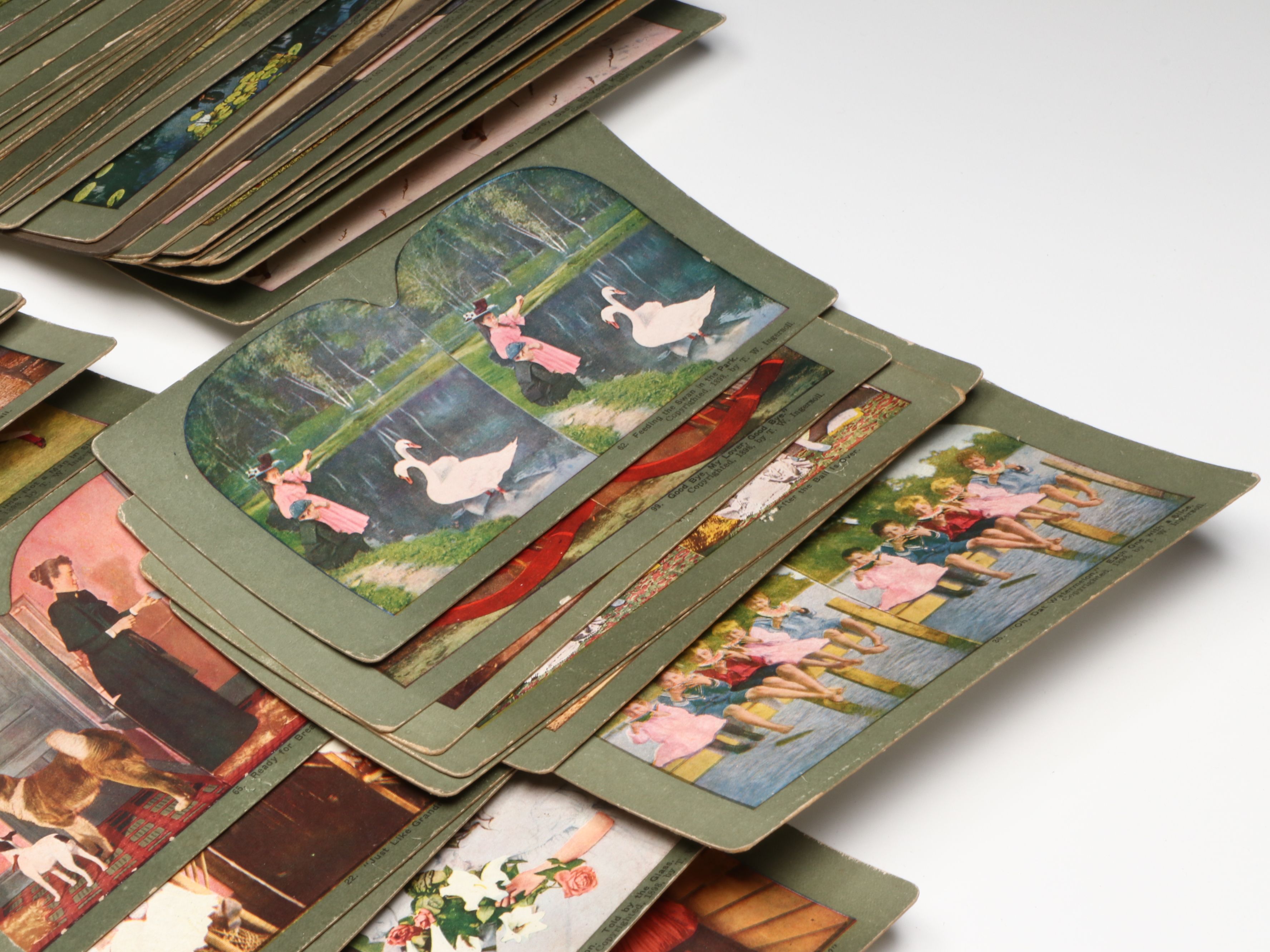 Monarch Stereoscope Viewer with Paper Slides, Early 20th Century