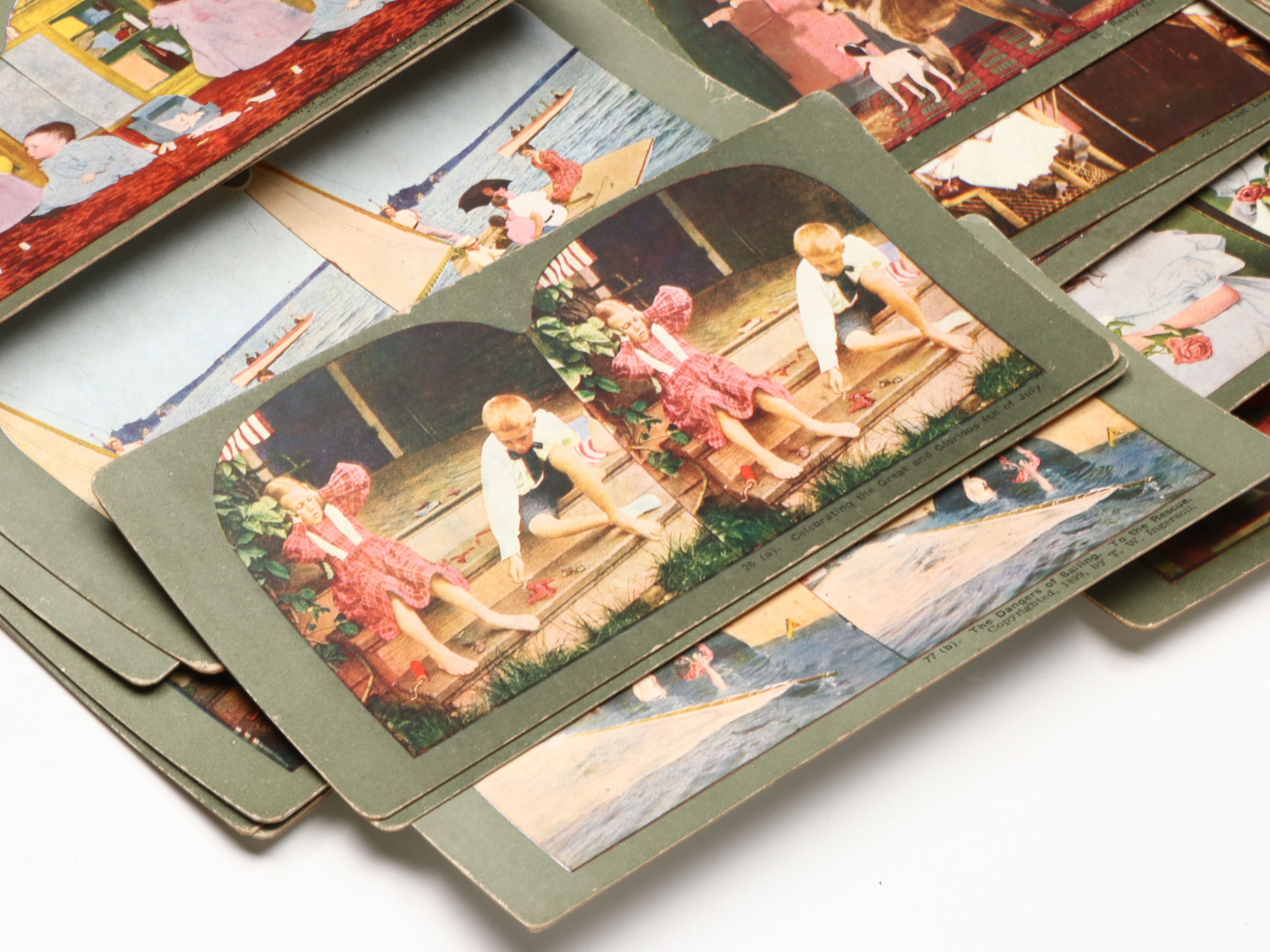 Monarch Stereoscope Viewer with Paper Slides, Early 20th Century