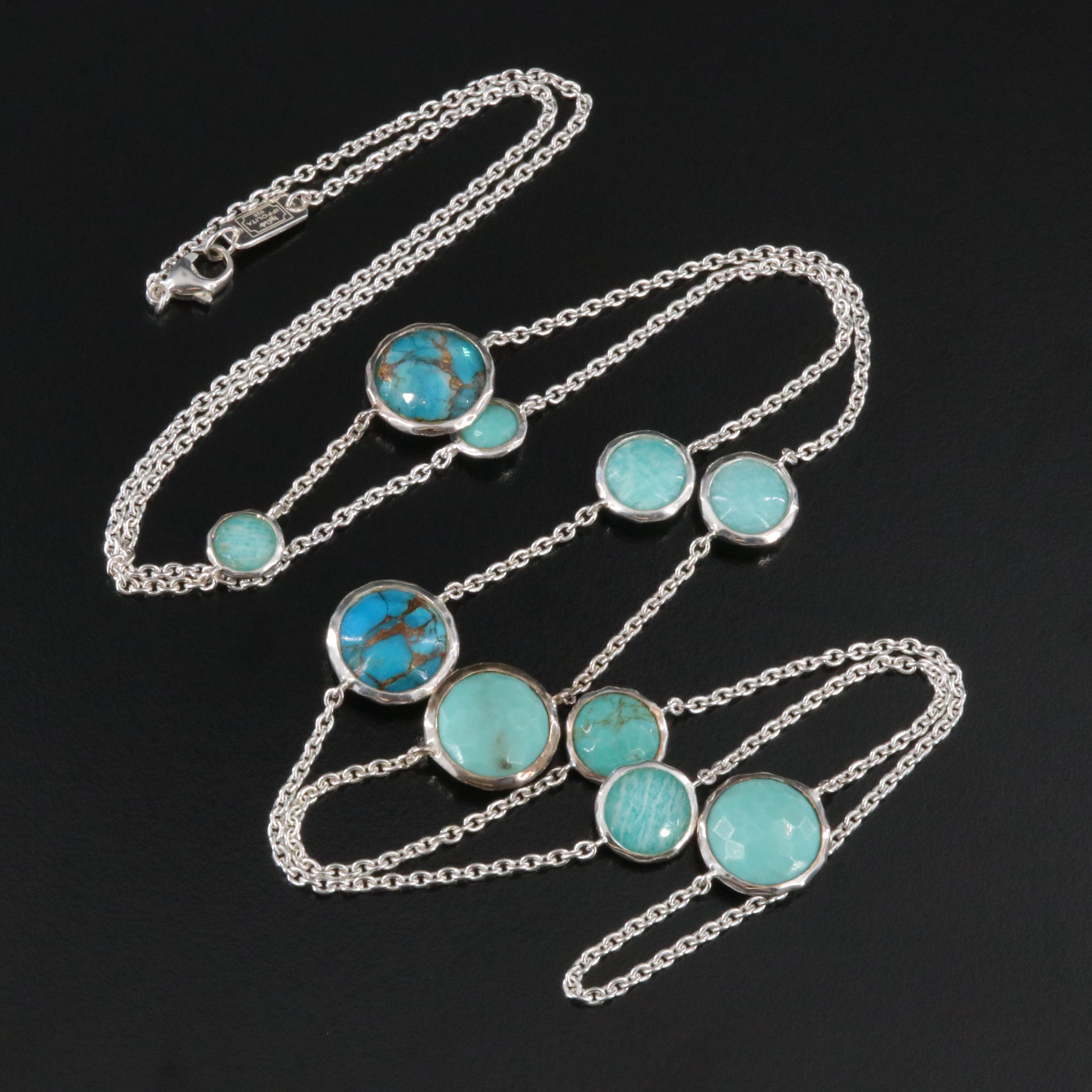 Ippolita Rock Candy Sterling Amazonite and Turquoise Station Necklace