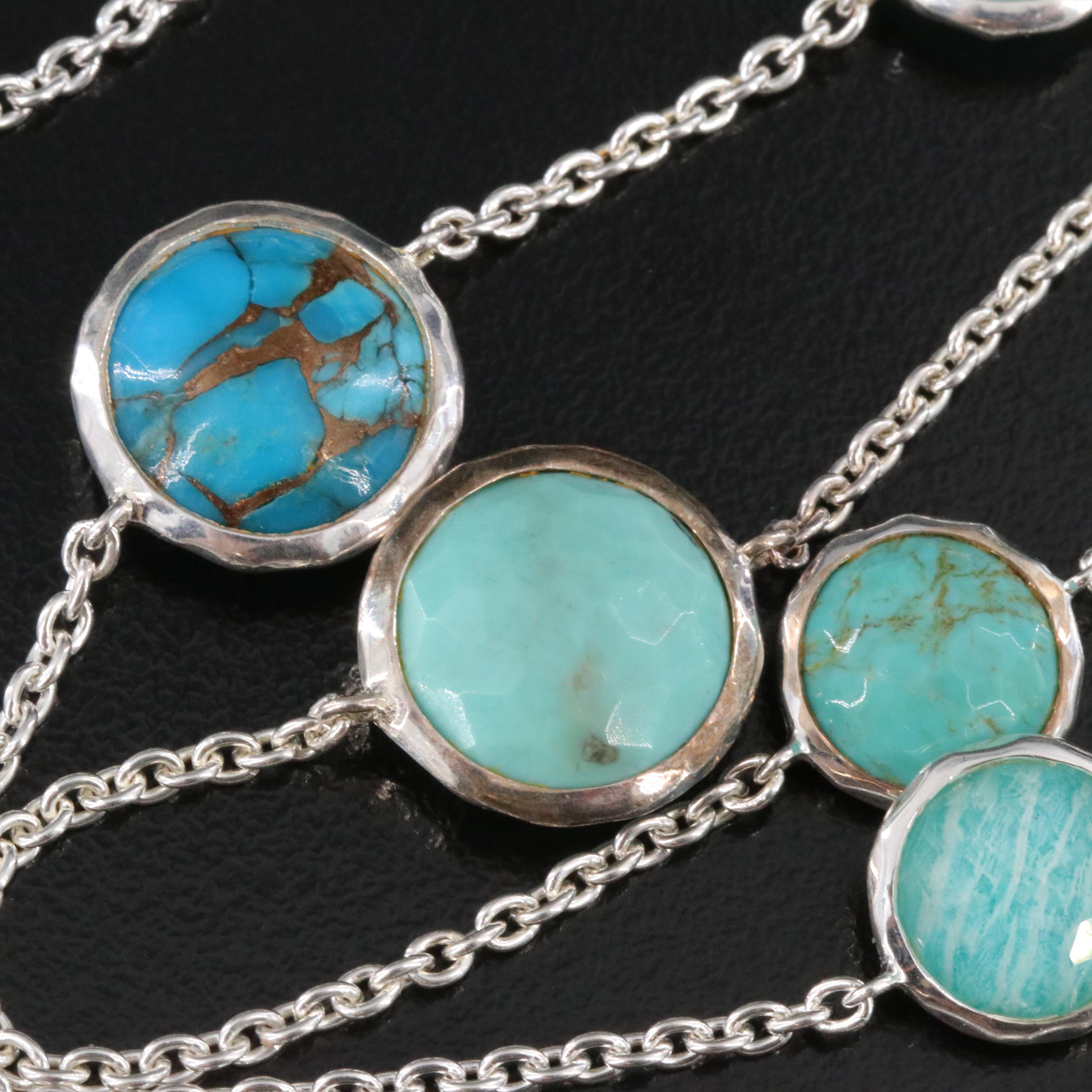 Ippolita Rock Candy Sterling Amazonite and Turquoise Station Necklace