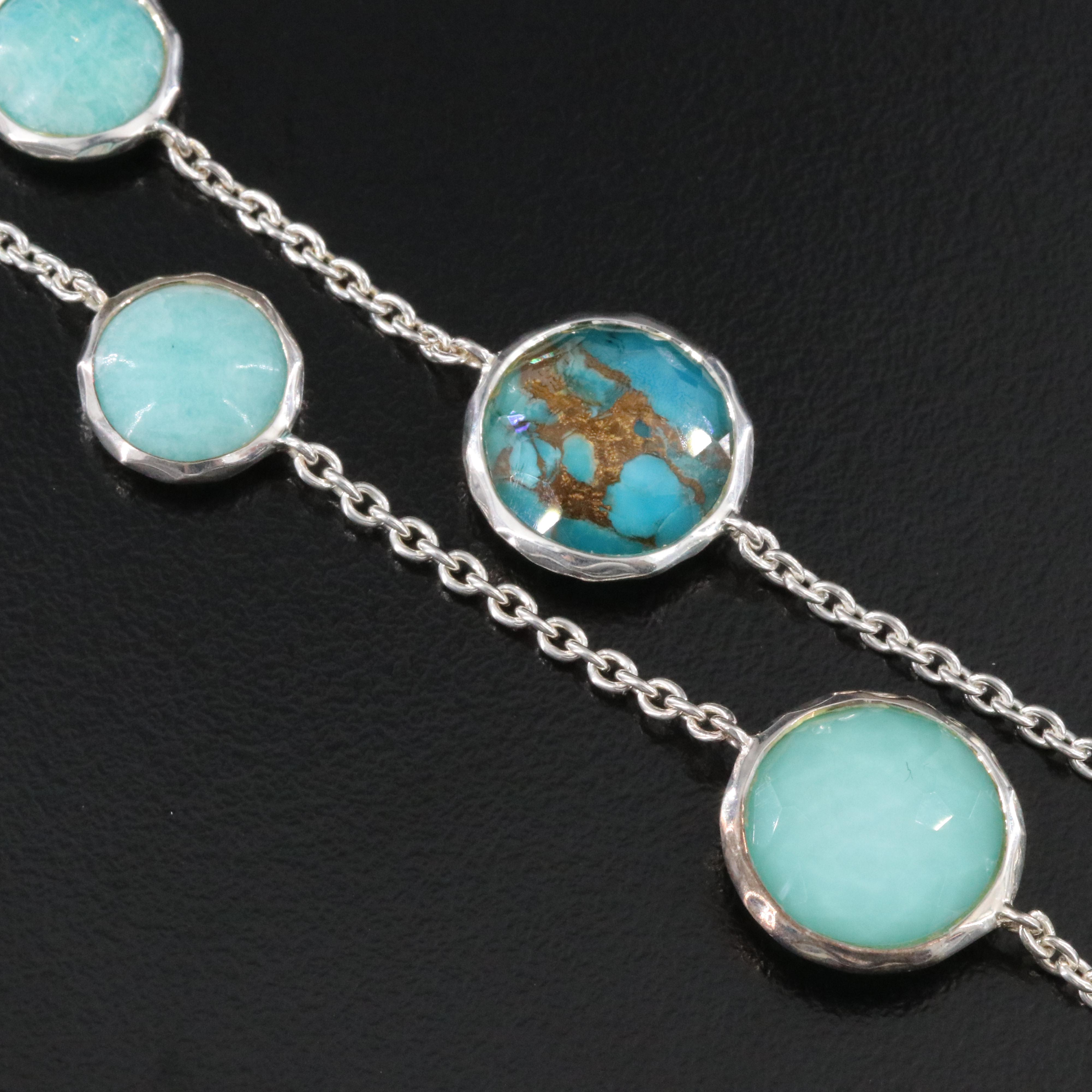 Ippolita Rock Candy Sterling Amazonite and Turquoise Station Necklace