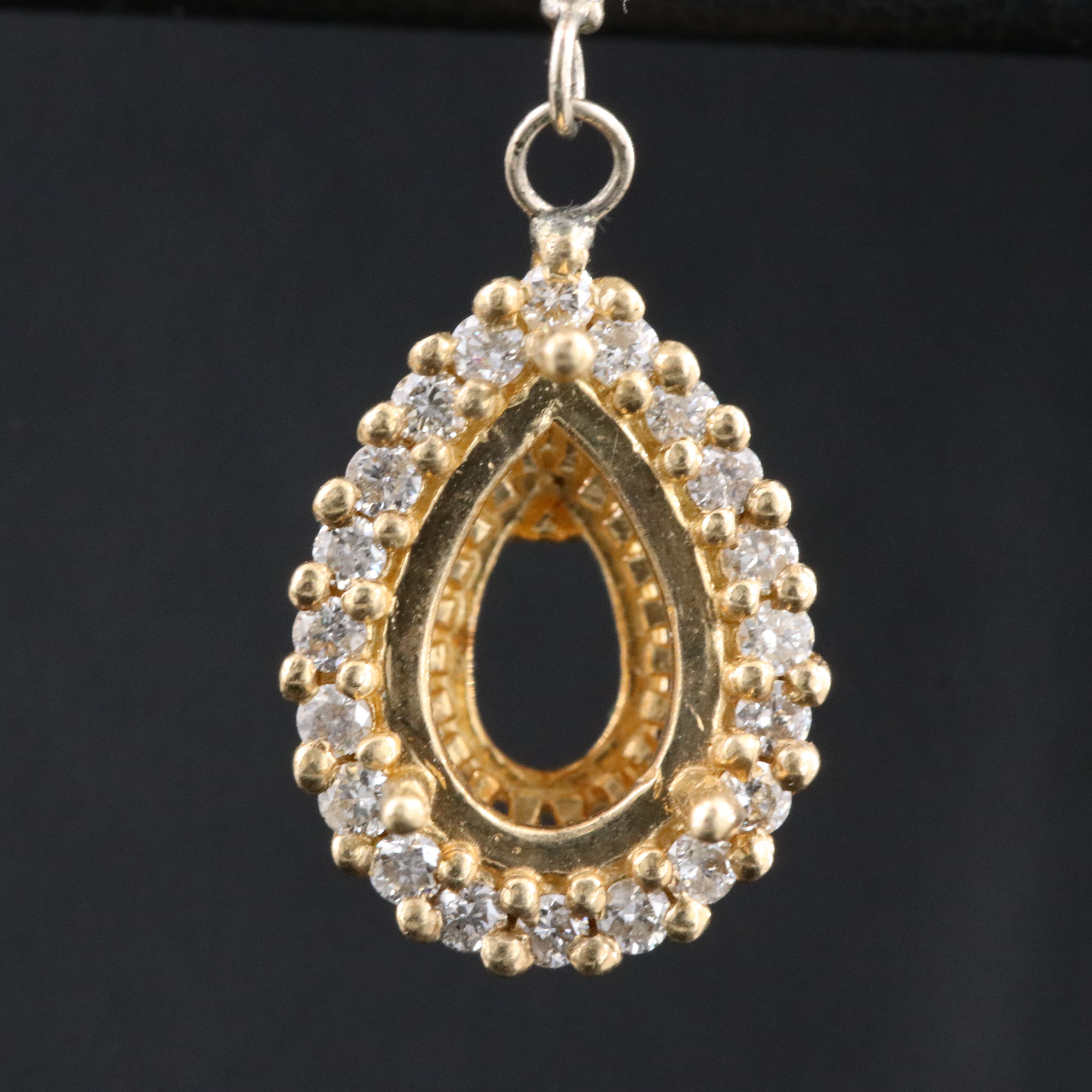 14K Two-Tone Sapphire, Filled Corundum, and Diamond Drop Earrings