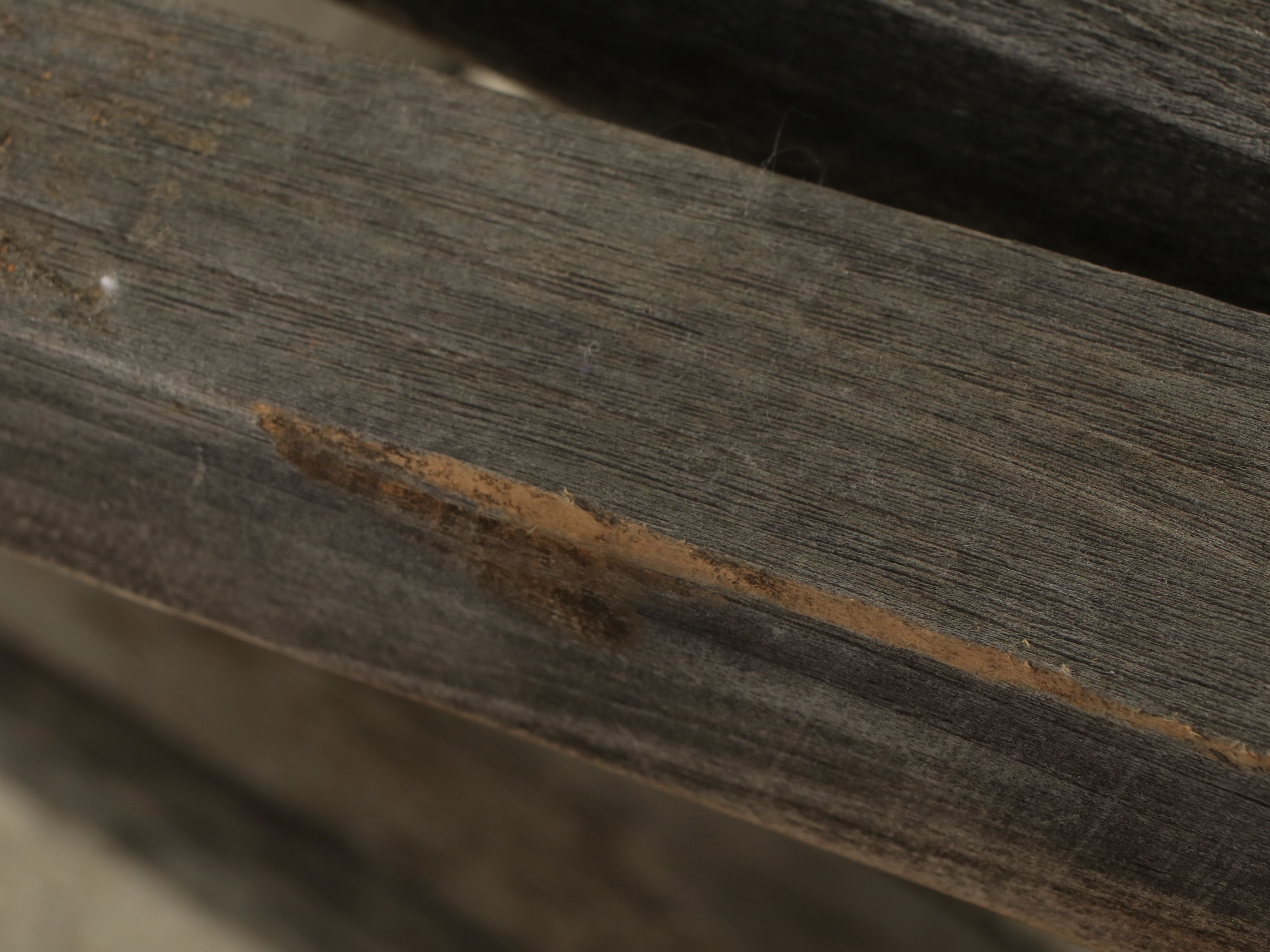 Teak Slat Wood Patio Chairs and Ottomans