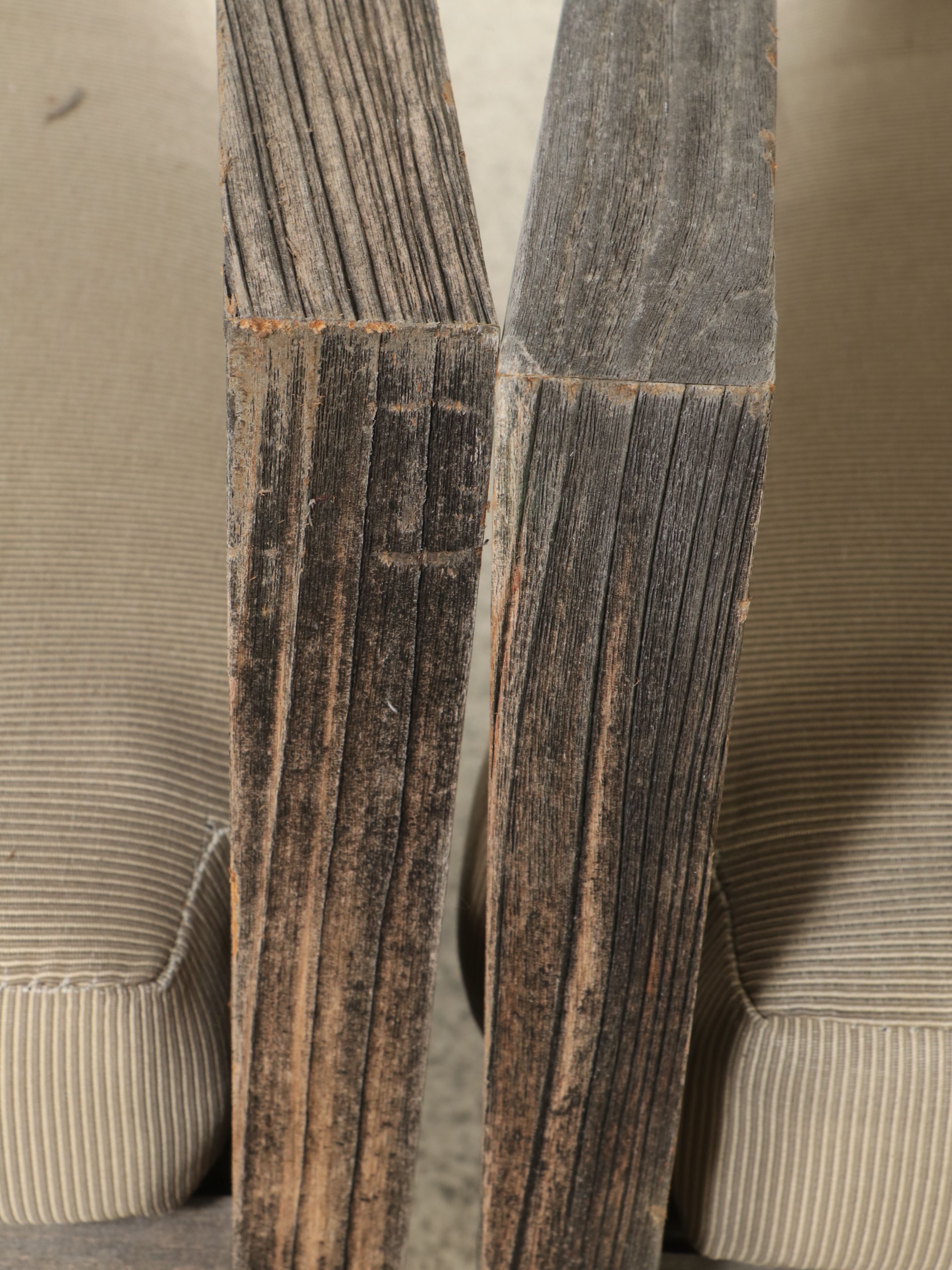 Teak Slat Wood Patio Chairs and Ottomans