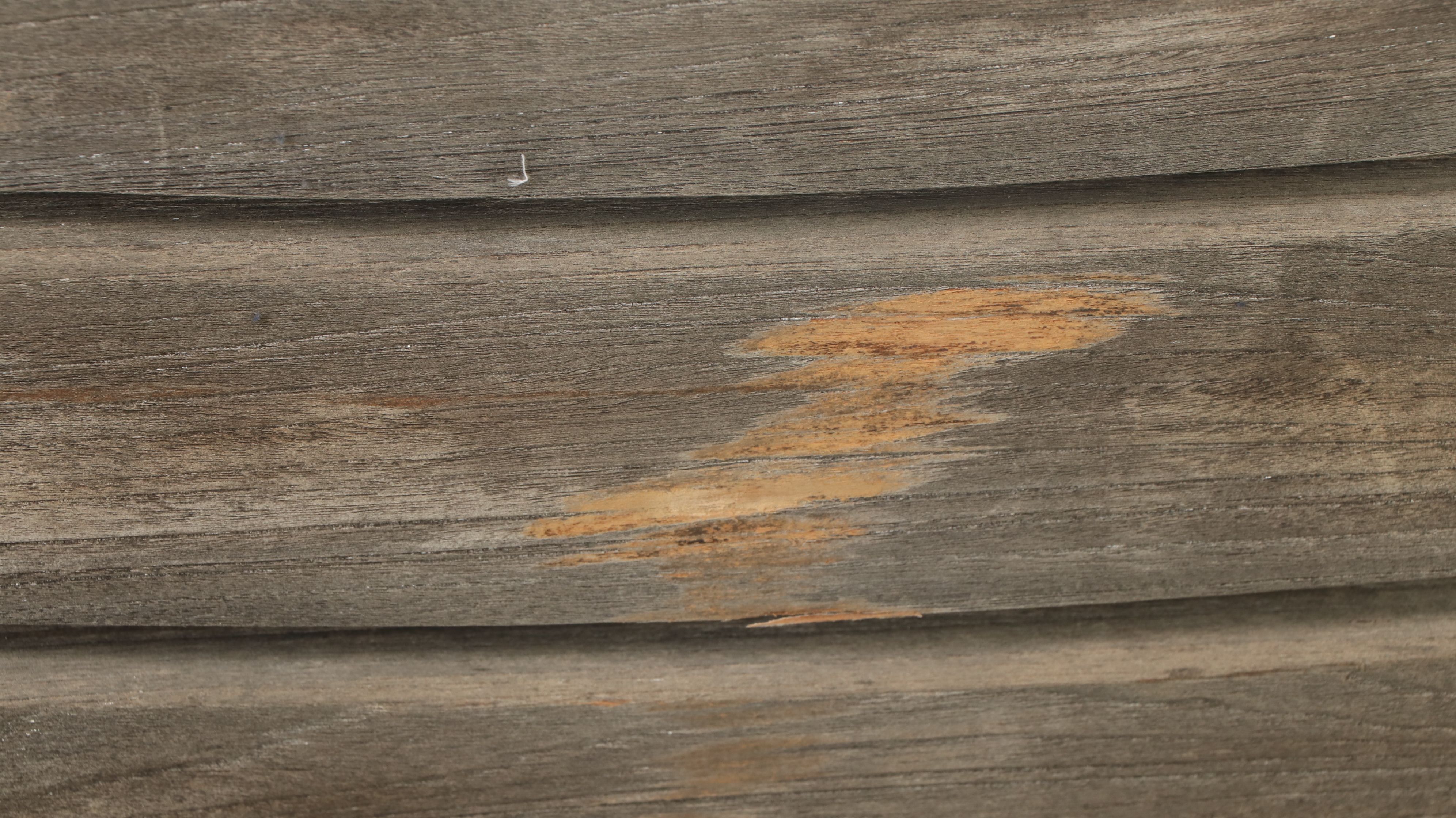 Teak Slat Wood Patio Chairs and Ottomans