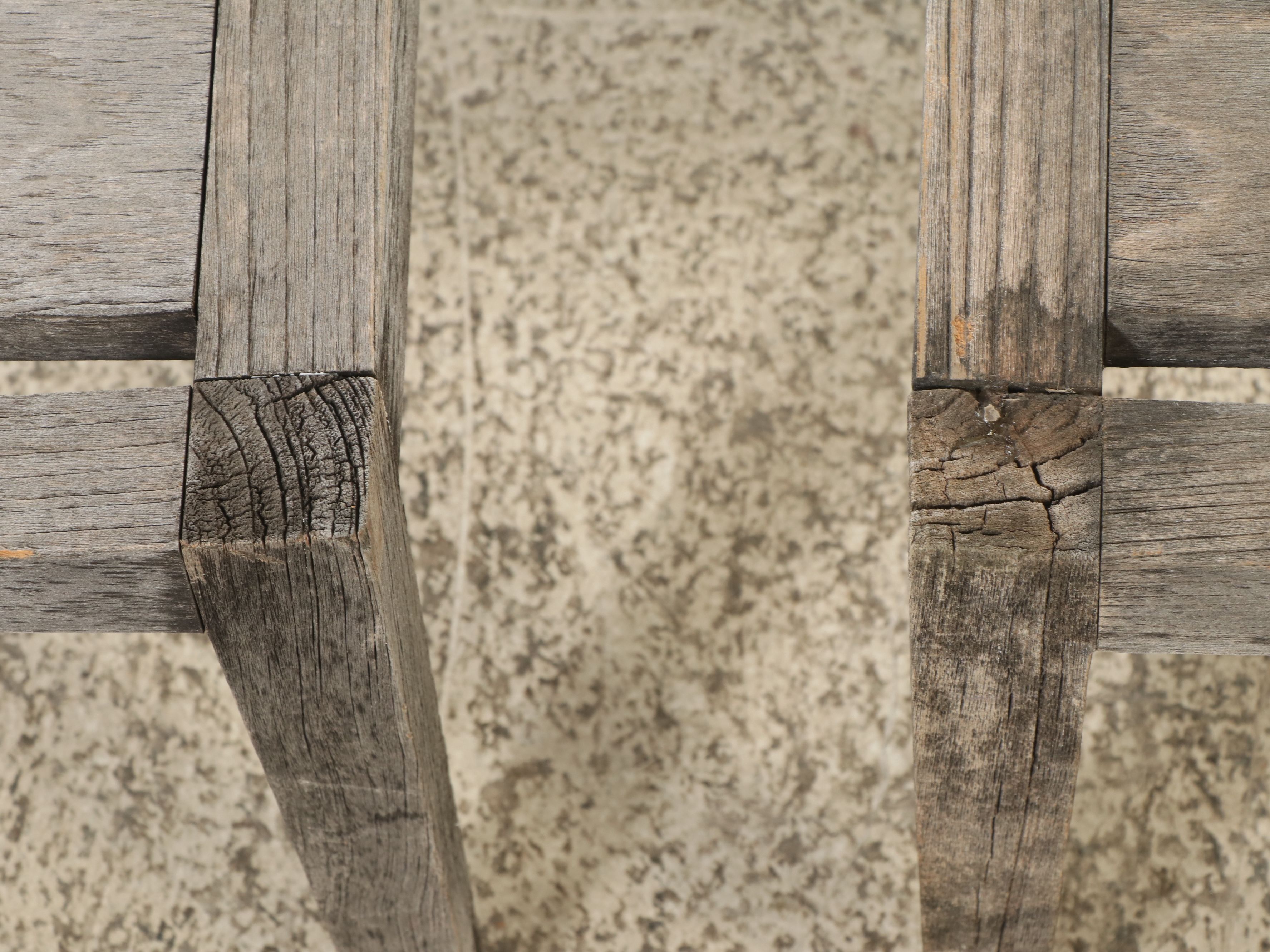 Teak Slat Wood Patio Chairs and Ottomans