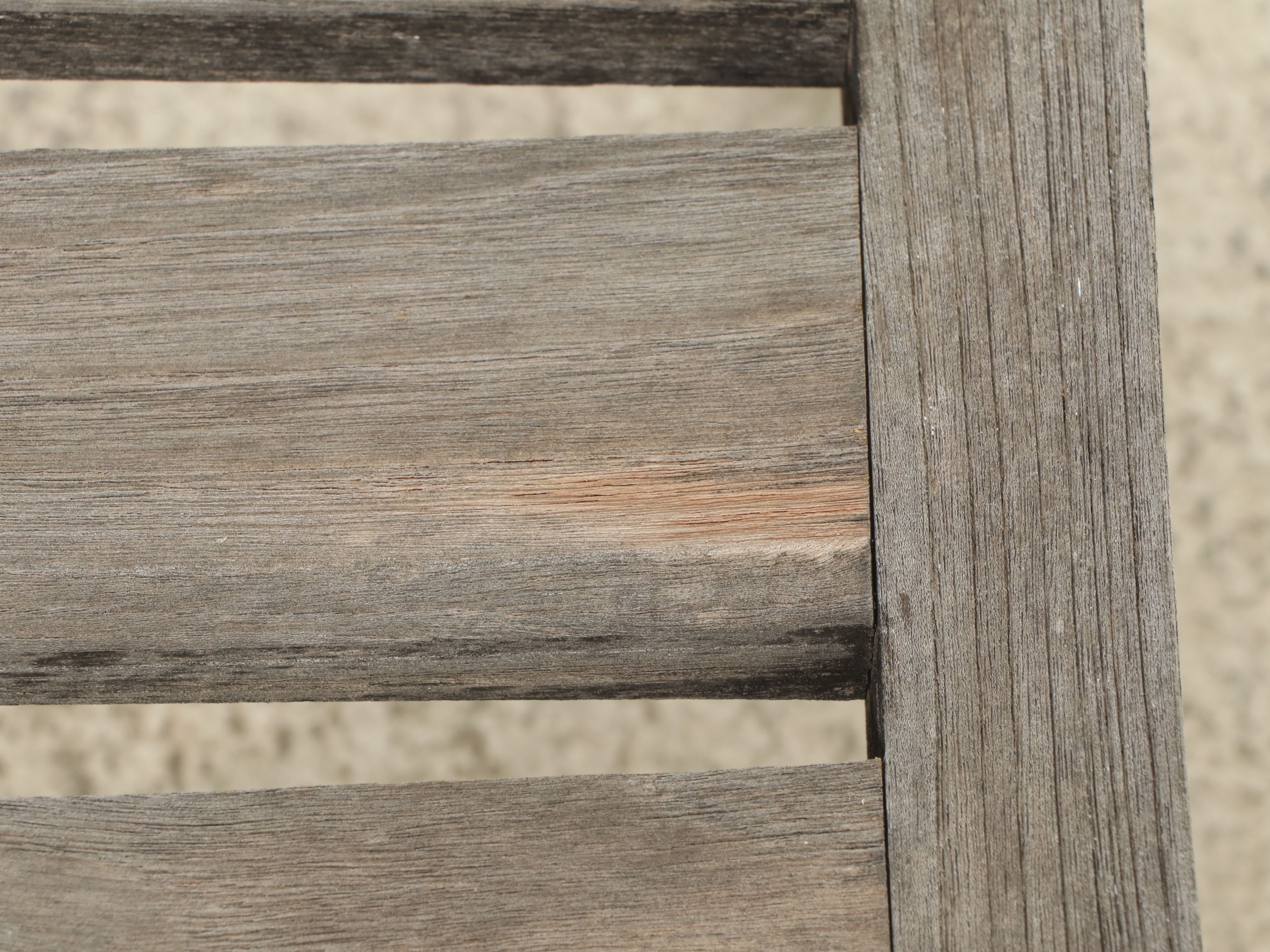 Teak Slat Wood Patio Chairs and Ottomans