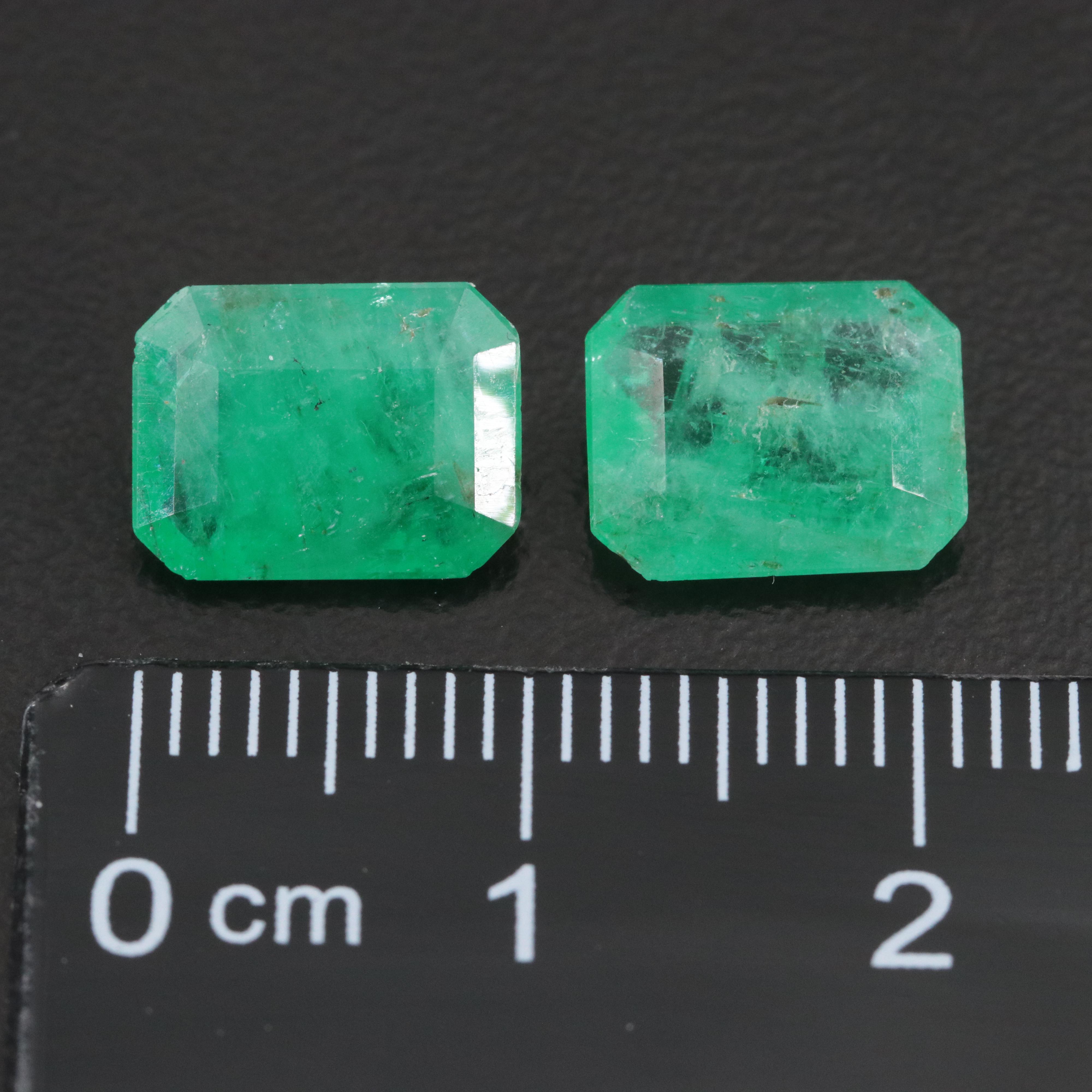 Loose 3.83 CTW Emerald Matched Pair
