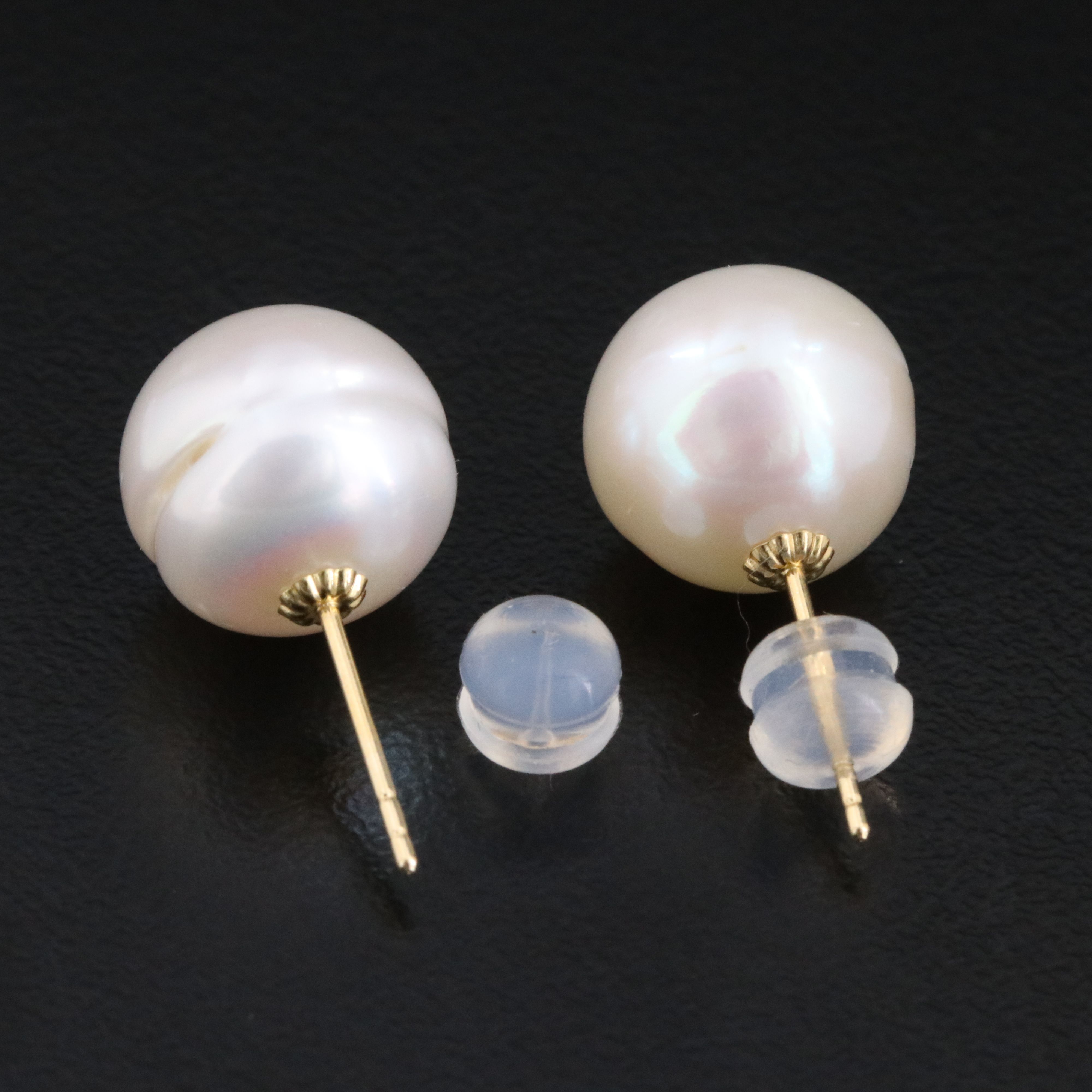 18K Pearl Stud Earrings
