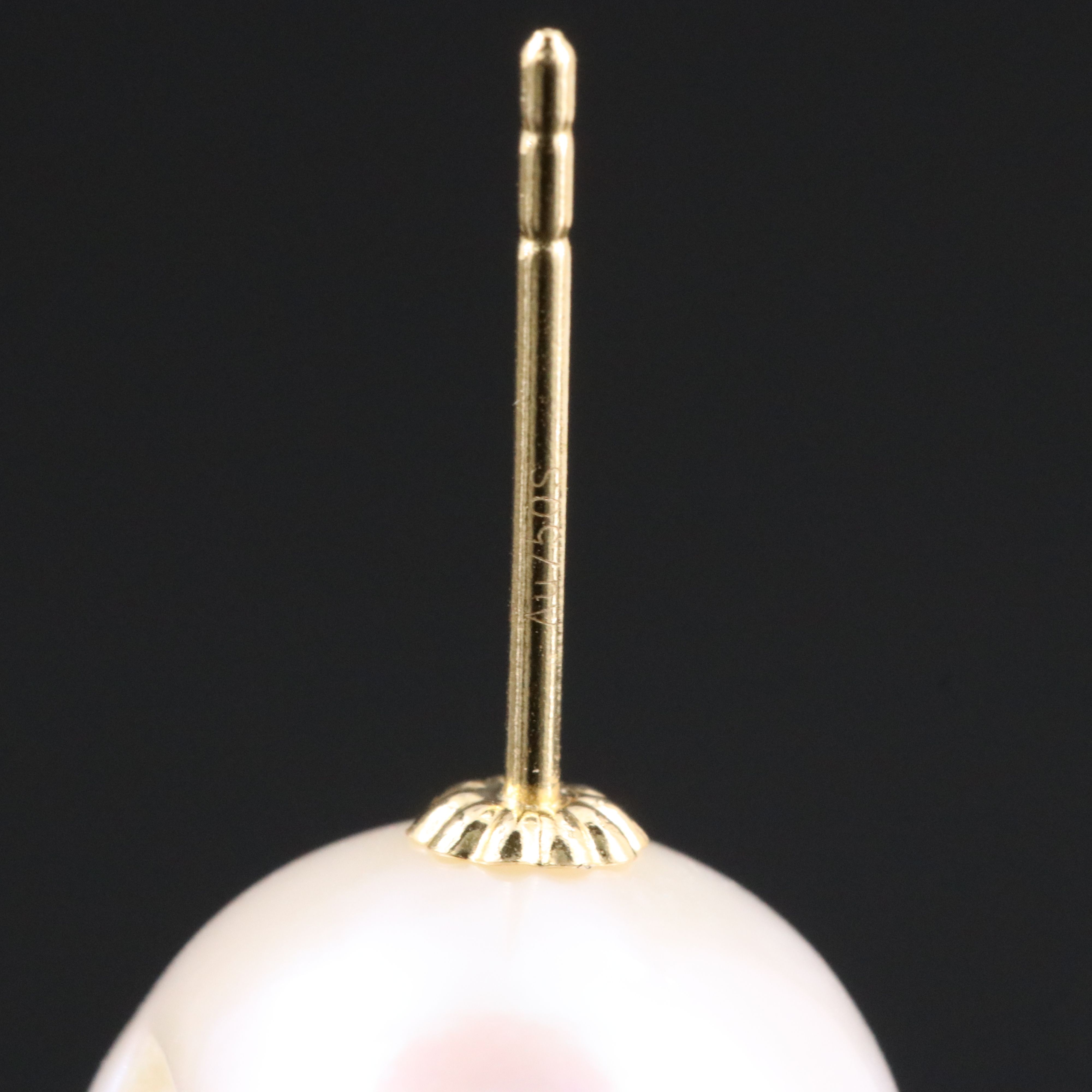 18K Pearl Stud Earrings